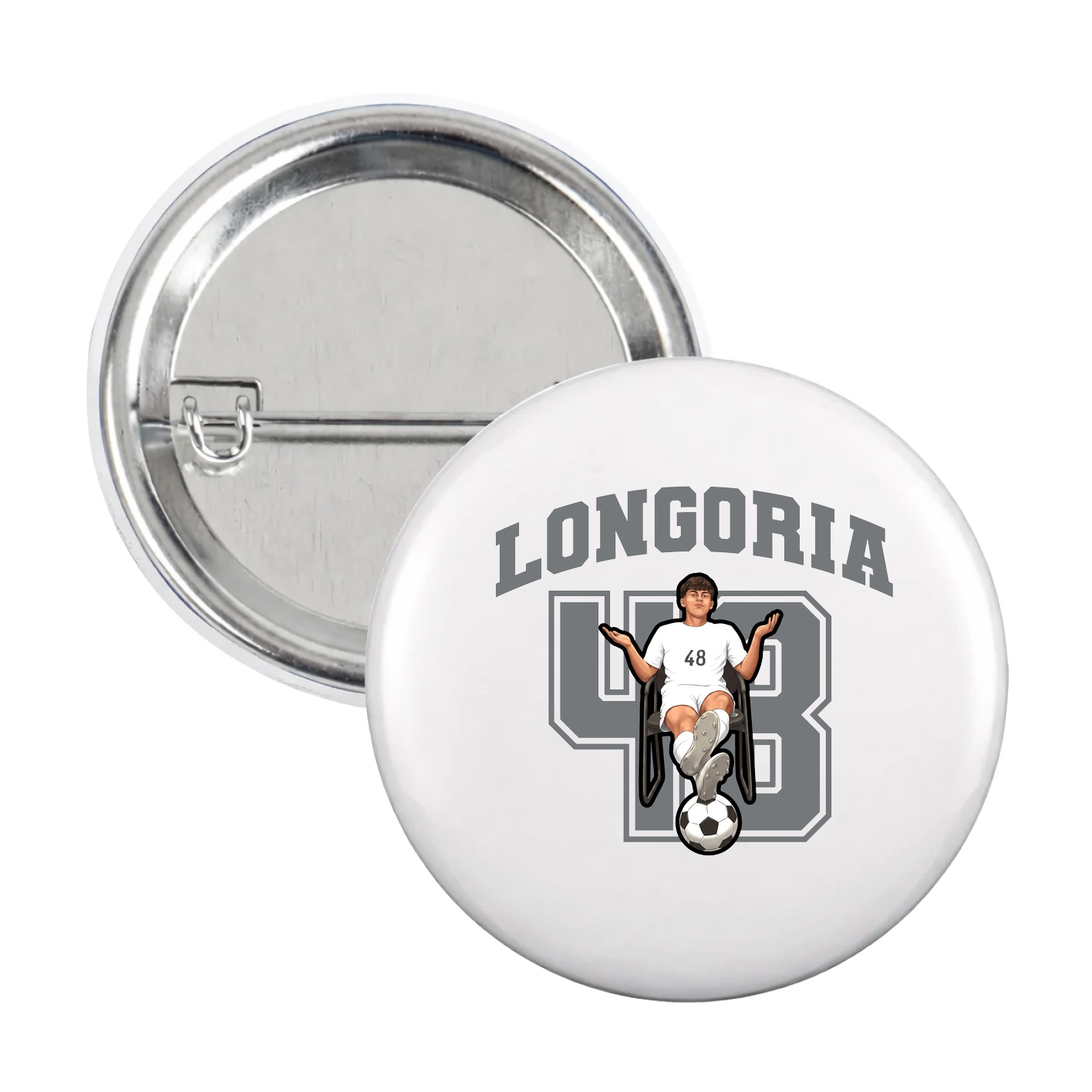 Game Day Button — Number in White