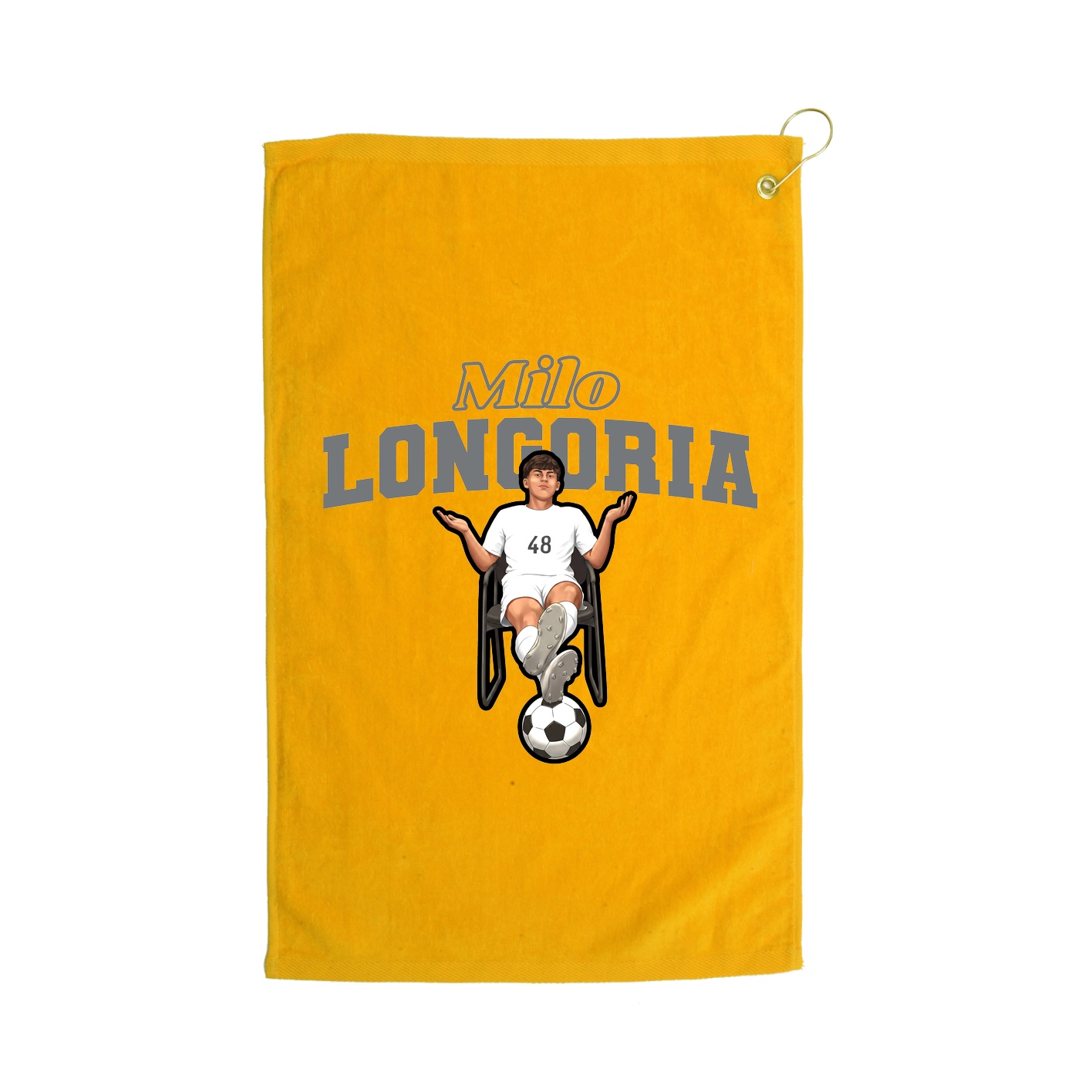 Golf Towel — Name Arch in Gold