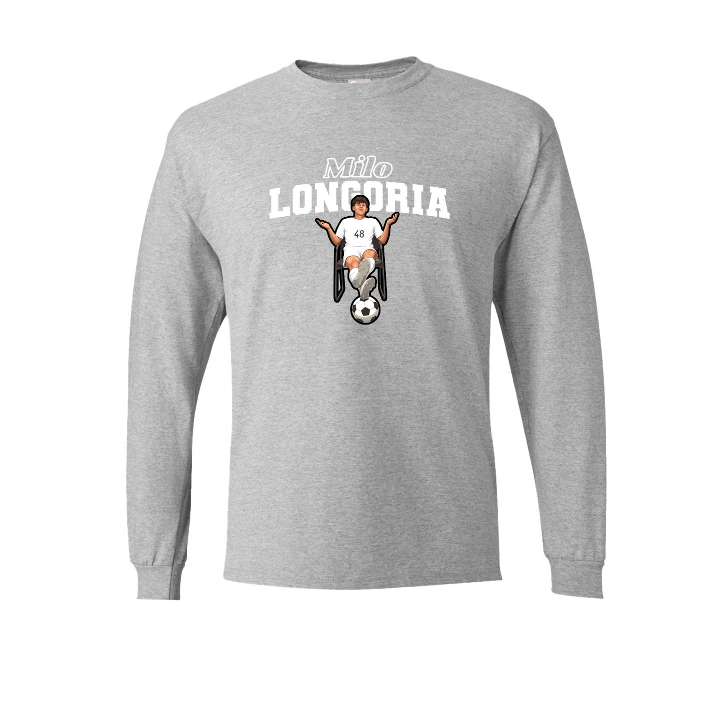 Long Sleeve Tee — Name Arch in Grey