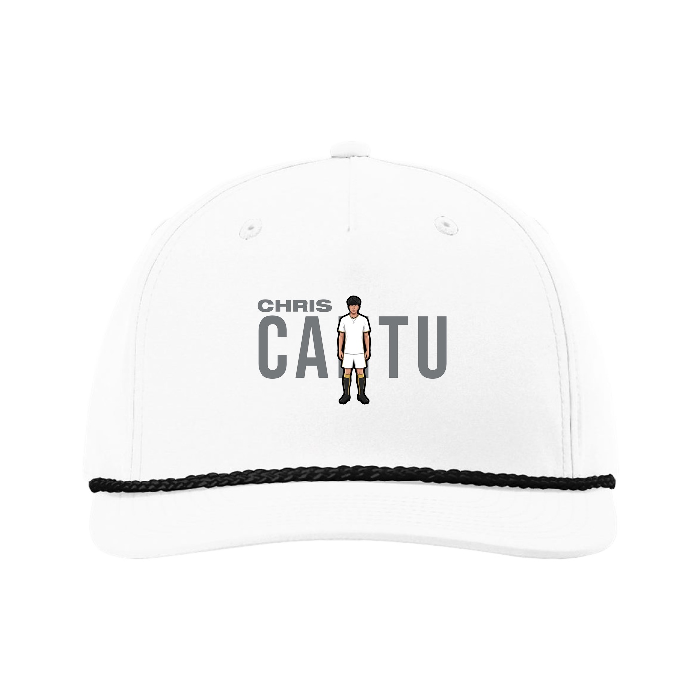 Five-Panel Classic Rope Cap — Player Name in White