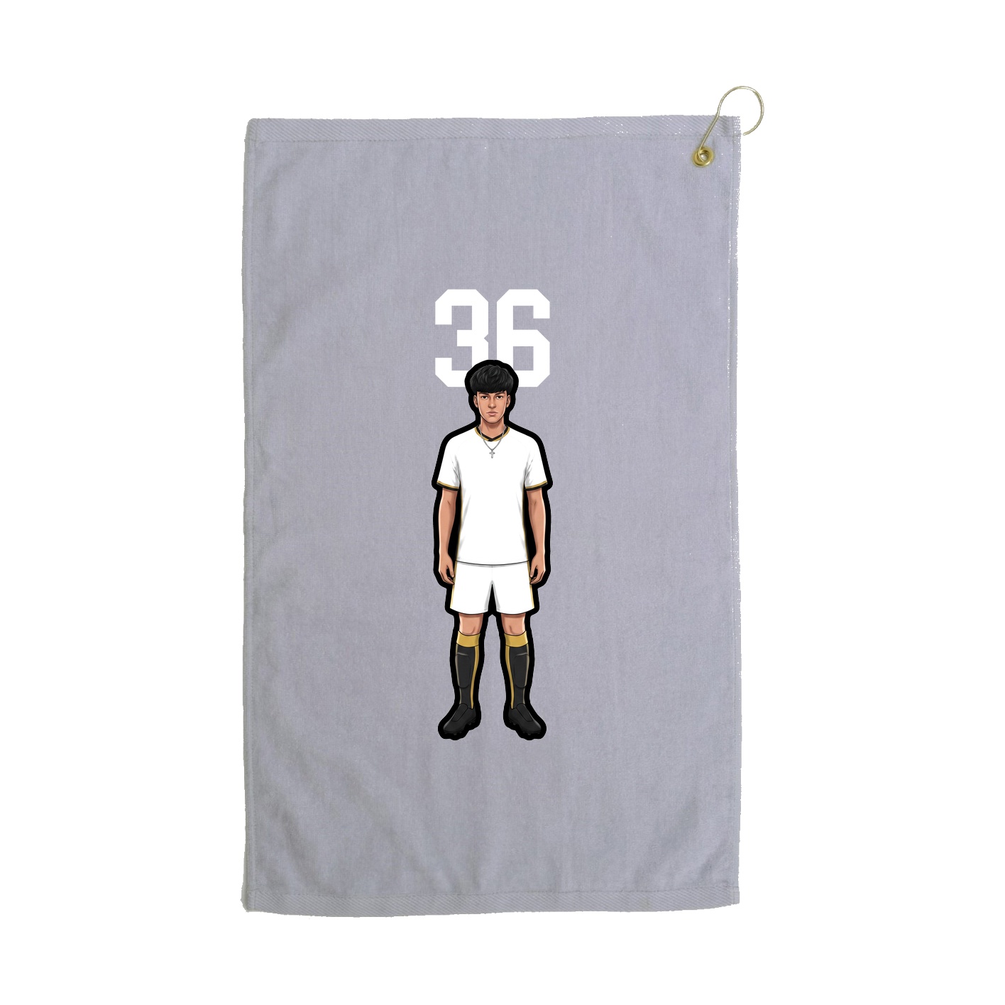 Golf Towel — Number Top in Grey