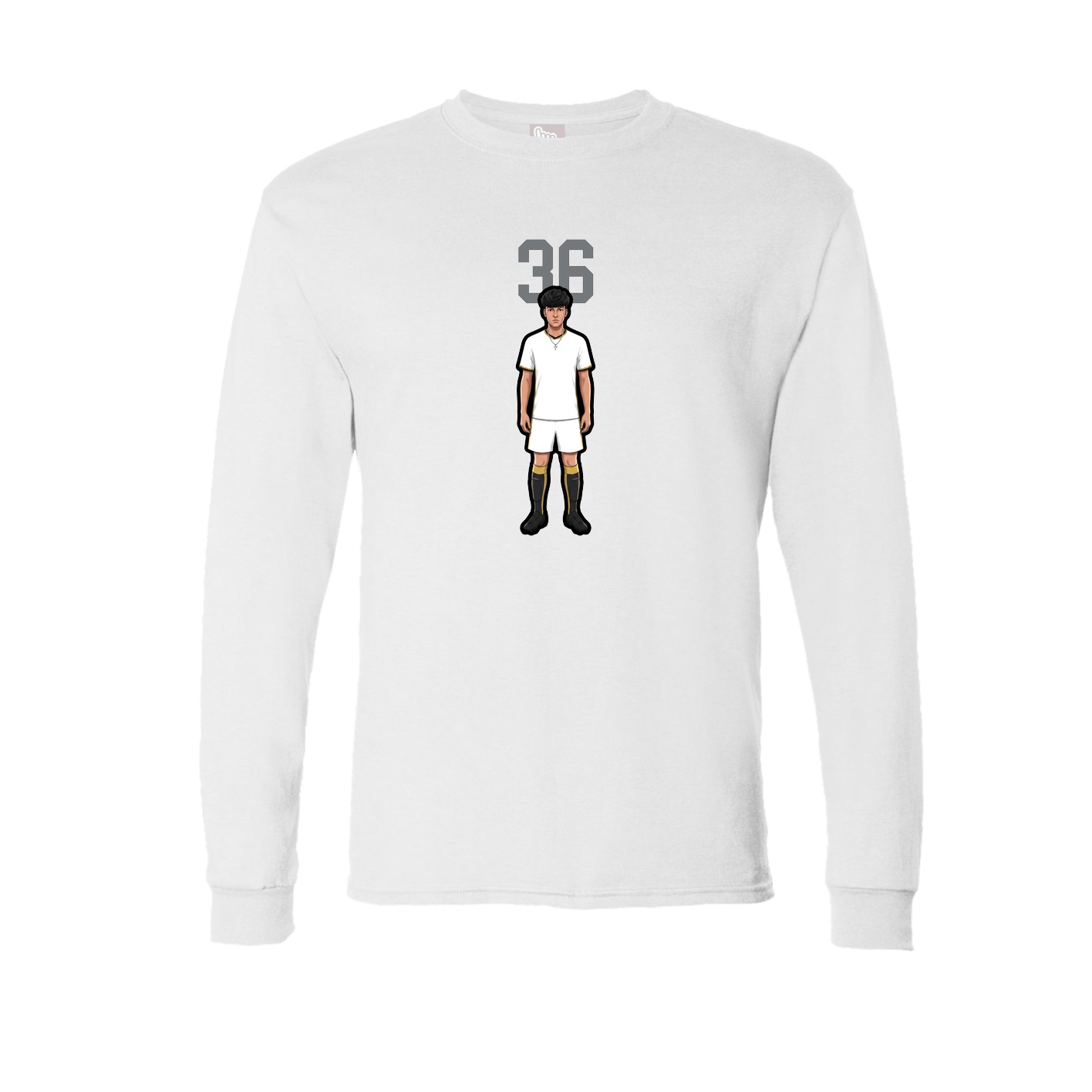 Long Sleeve Tee — Number Top in White