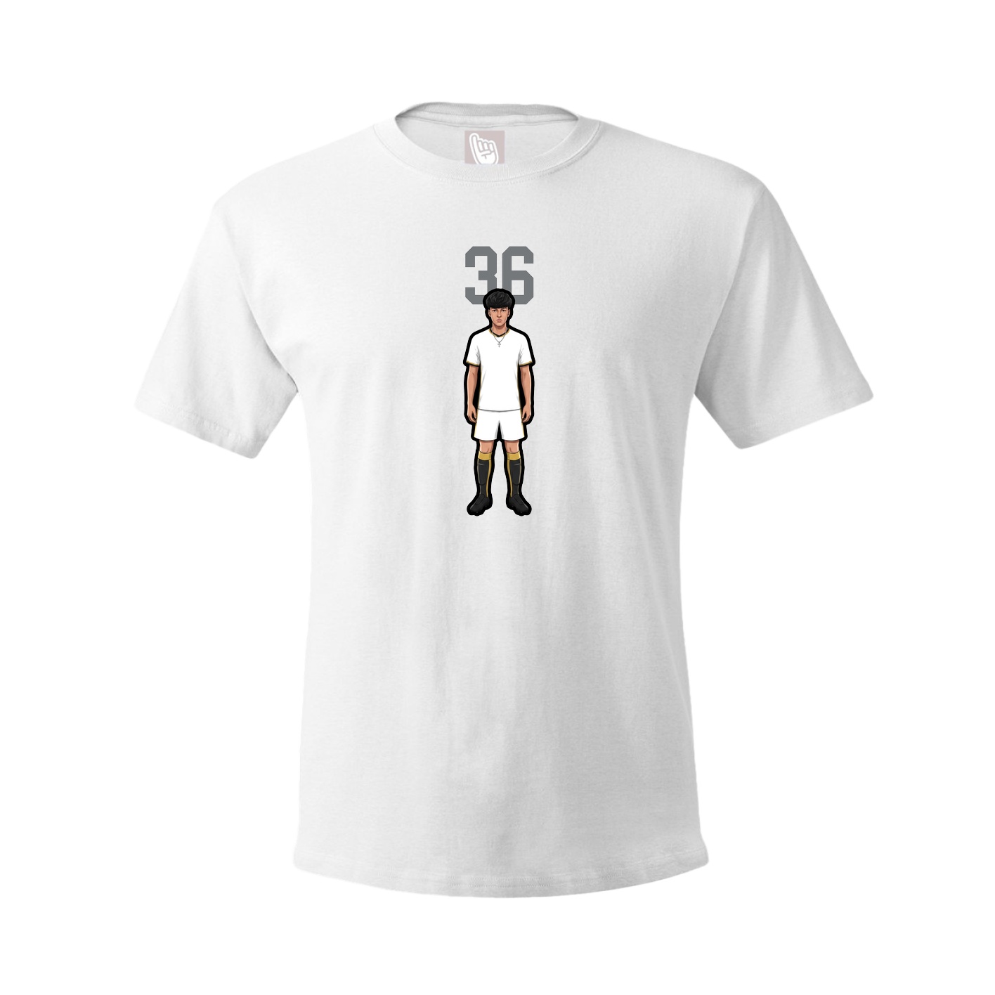 Youth Tee — Number Top in White