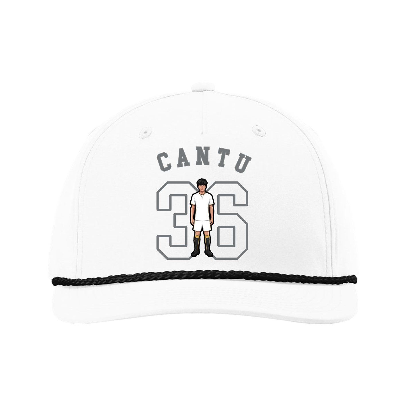 Five-Panel Classic Rope Cap — Shirsey Arch in White