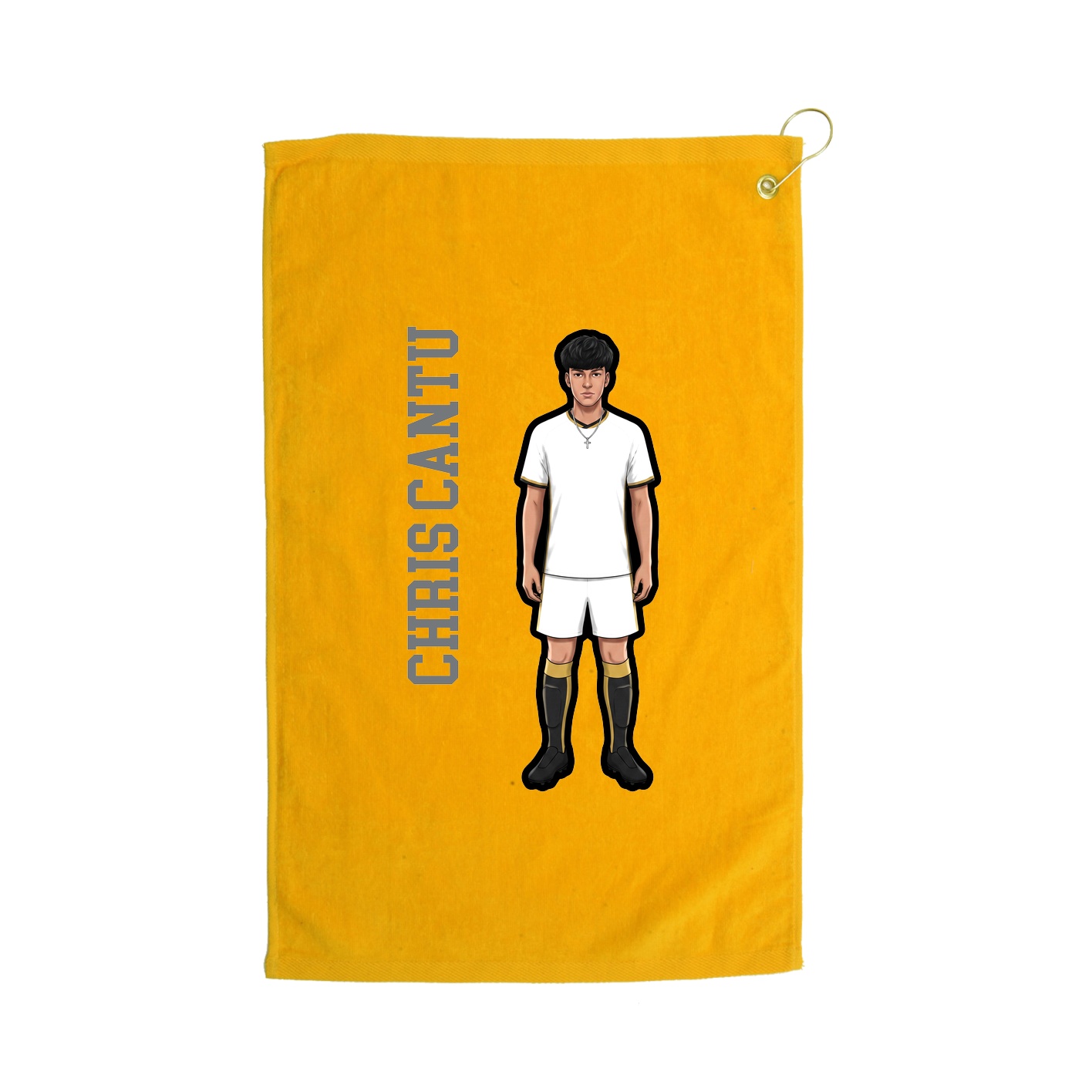 Golf Towel — Name Vertical in Gold