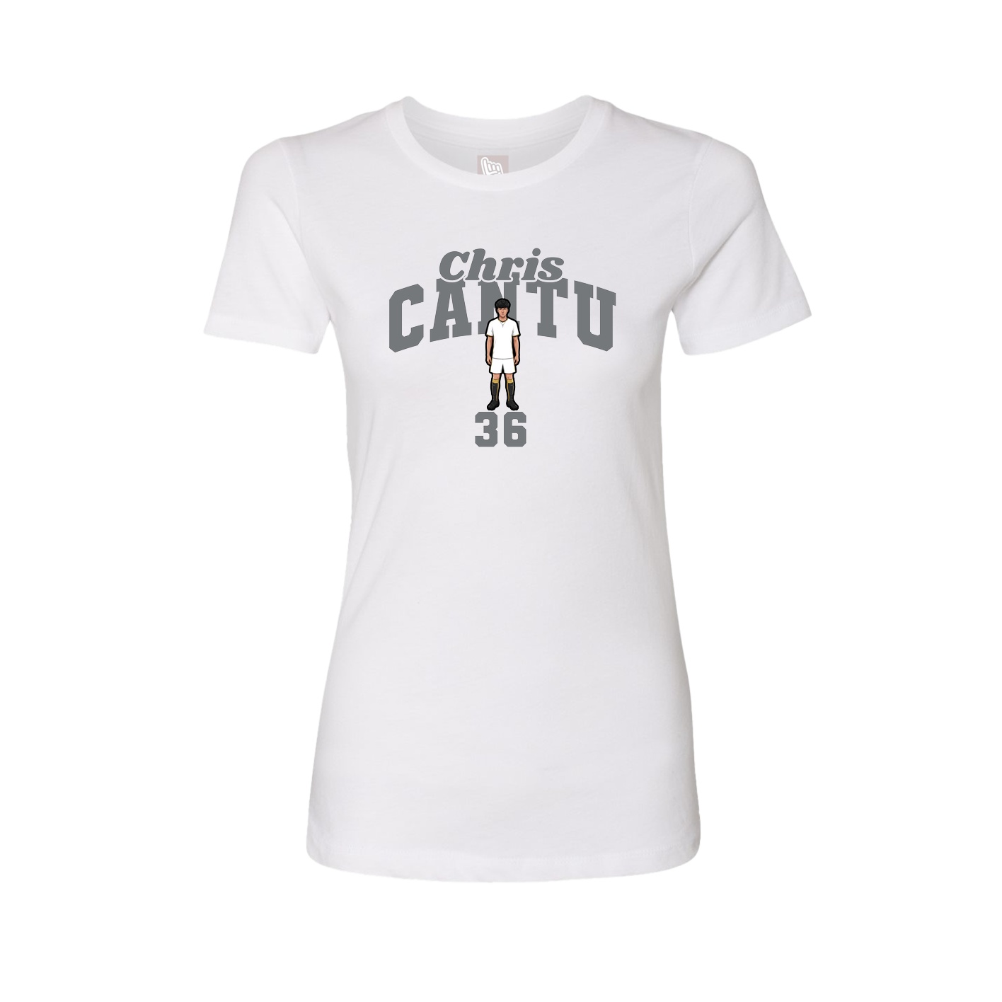 Fitted Women's Tee — Signature Arch in White