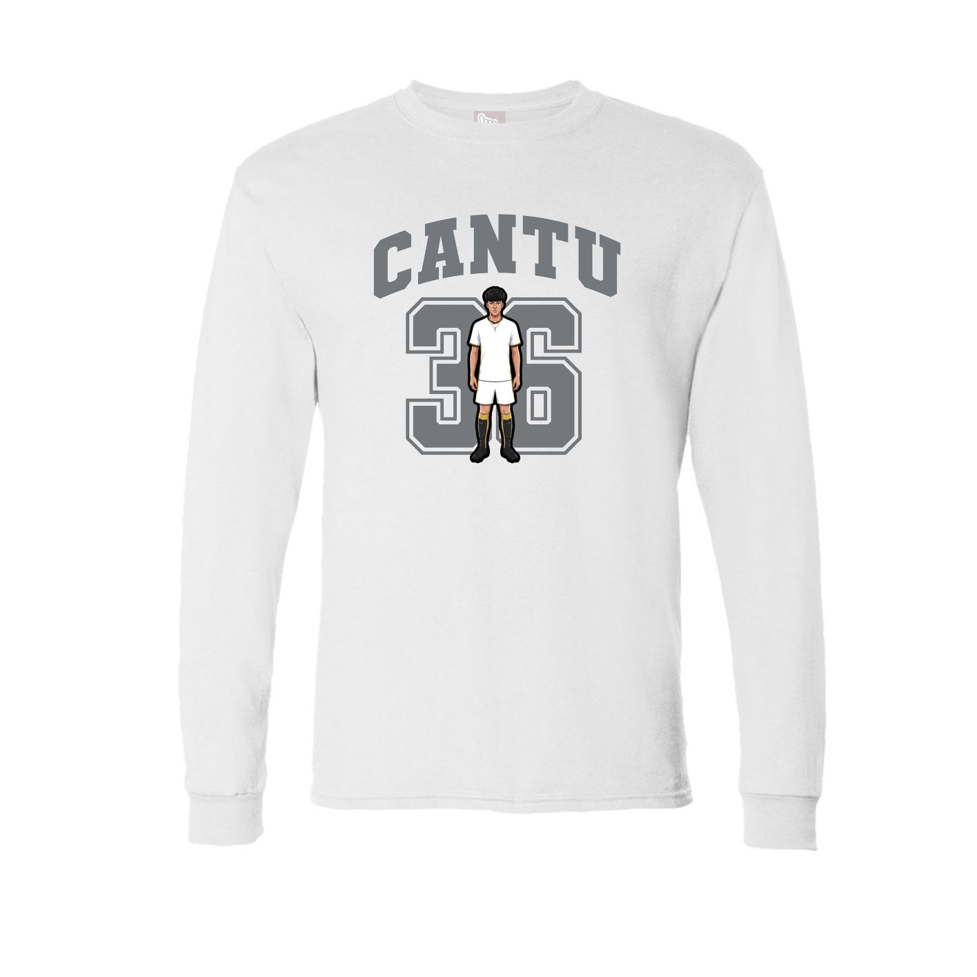 Long Sleeve Tee — Number in White
