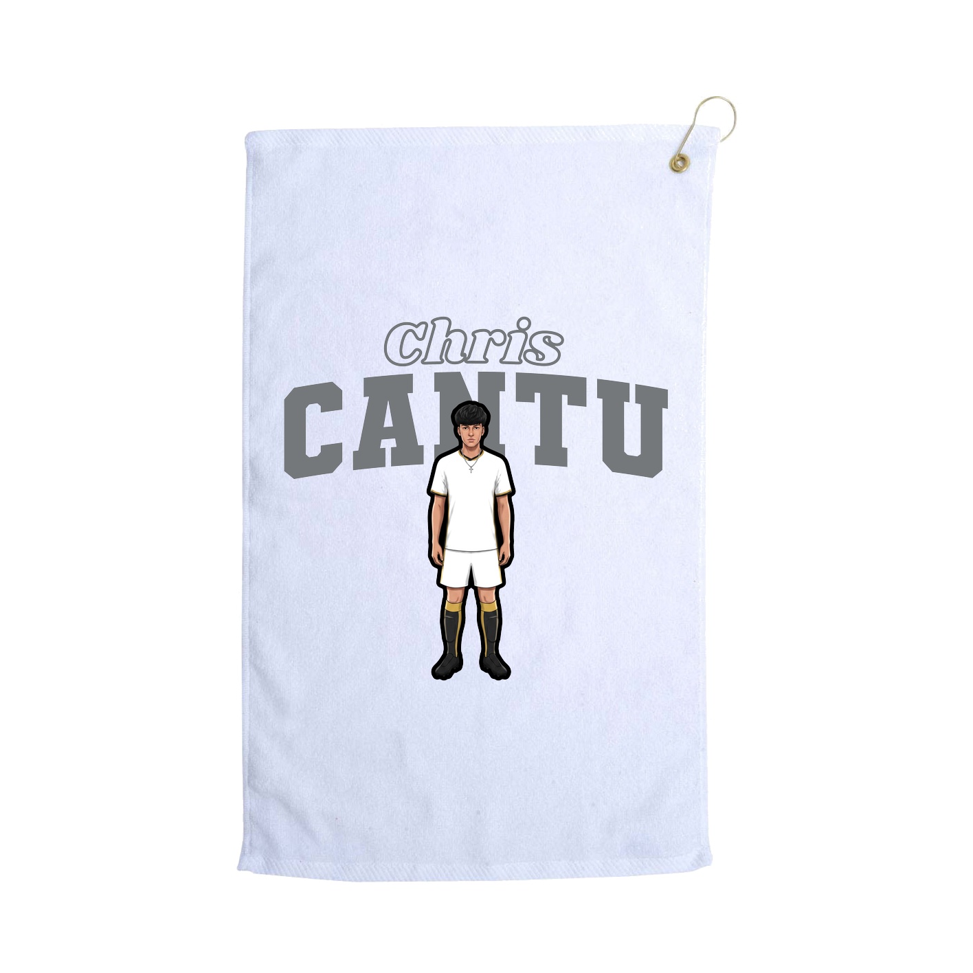 Golf Towel — Name Arch in White