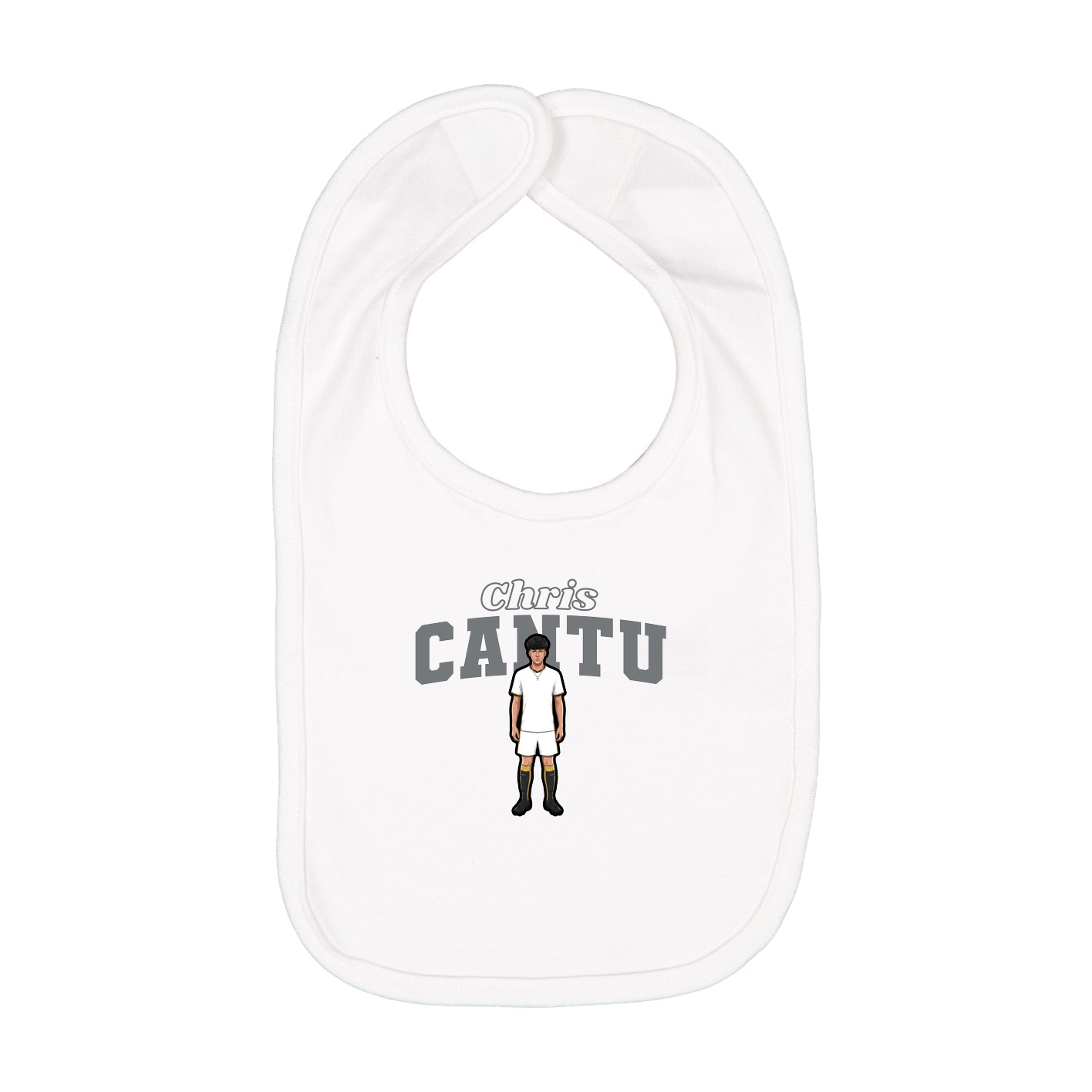 Infant Bib — Name Arch in White