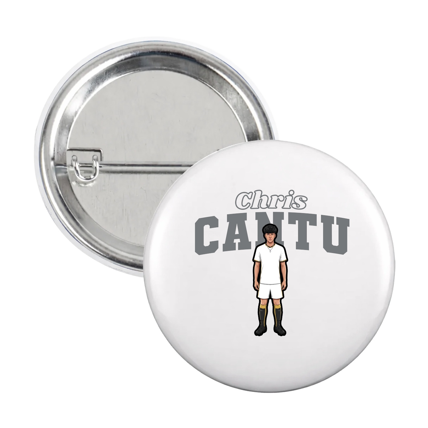 Game Day Button — Name Arch in White