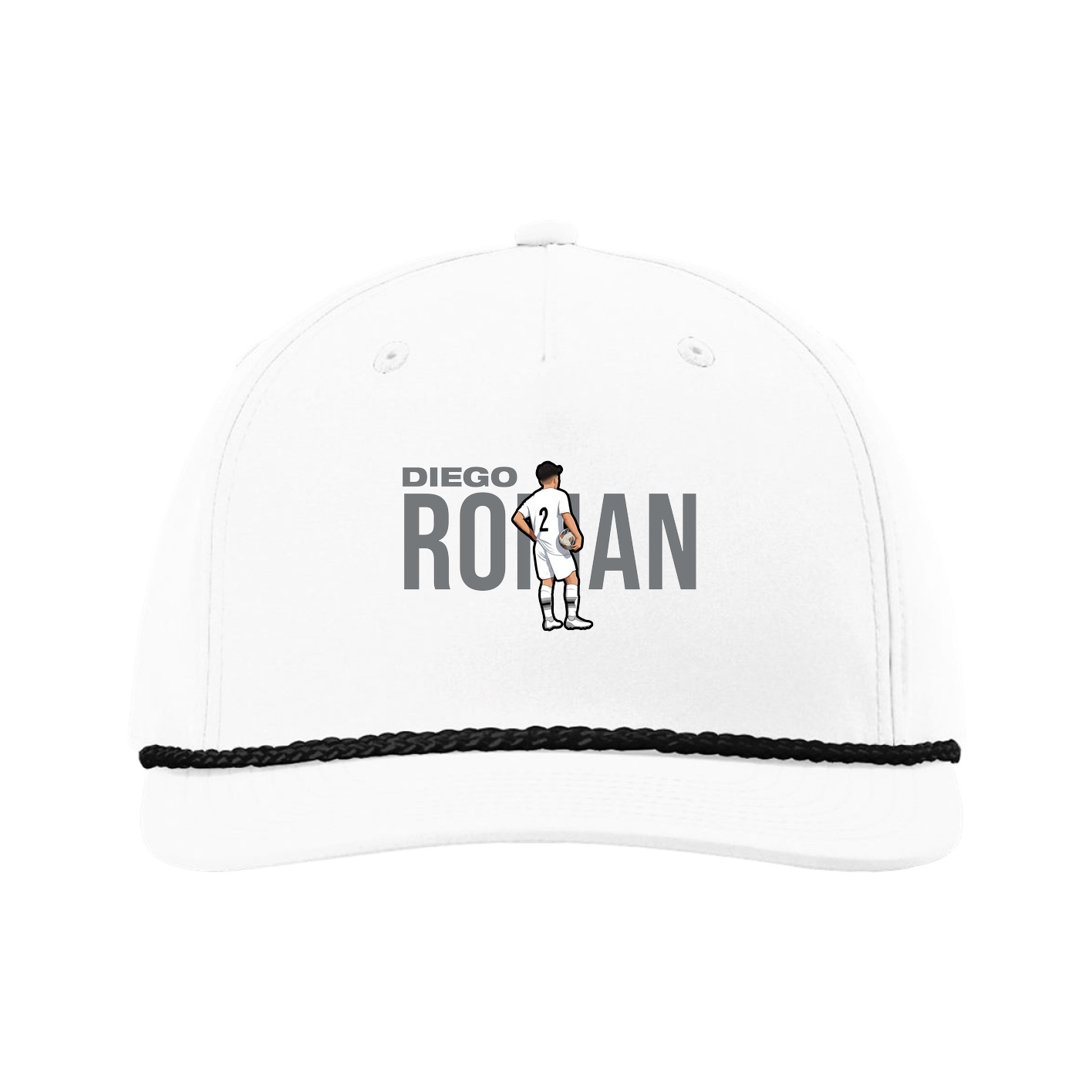 Five-Panel Classic Rope Cap — Player Name in White