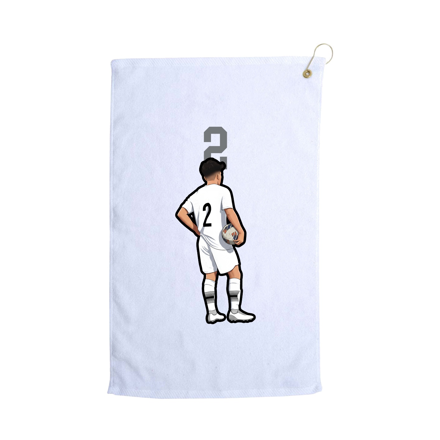 Golf Towel — Number Top in White