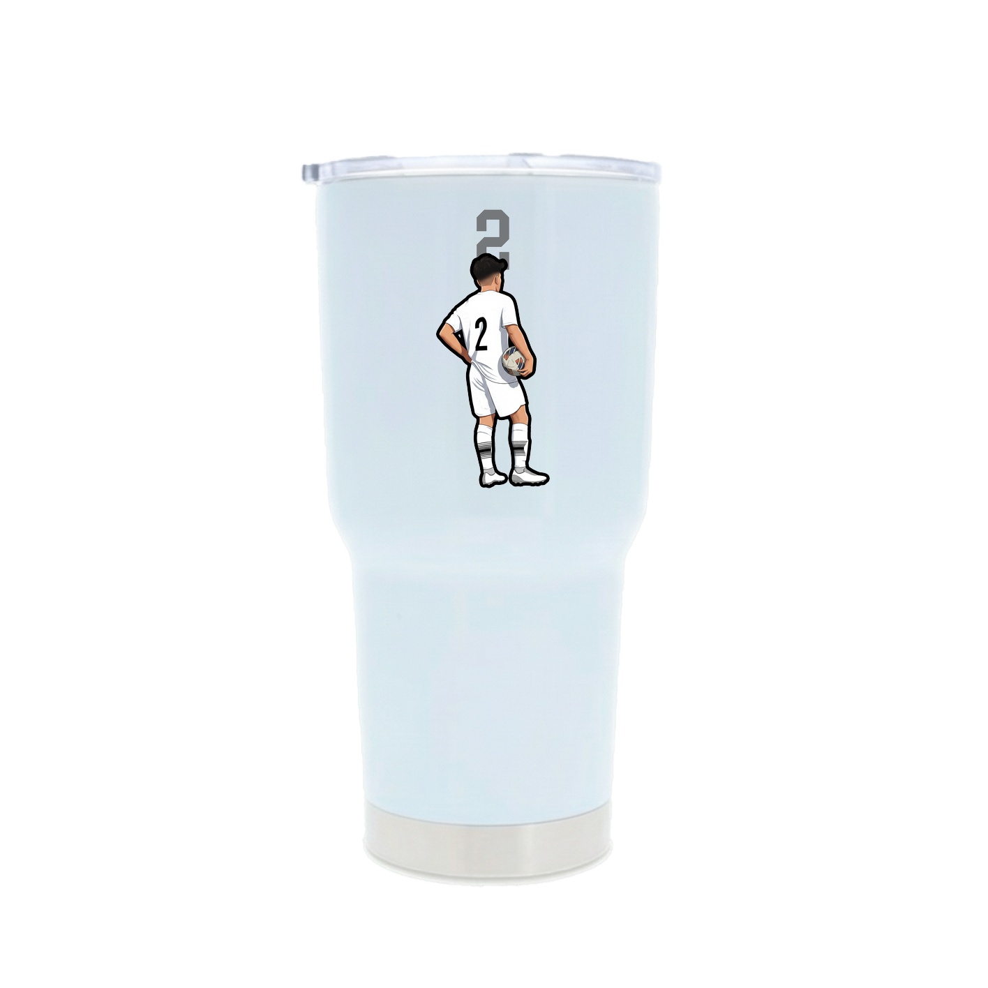 30oz Stainless Steel Tumbler — Number Top in White