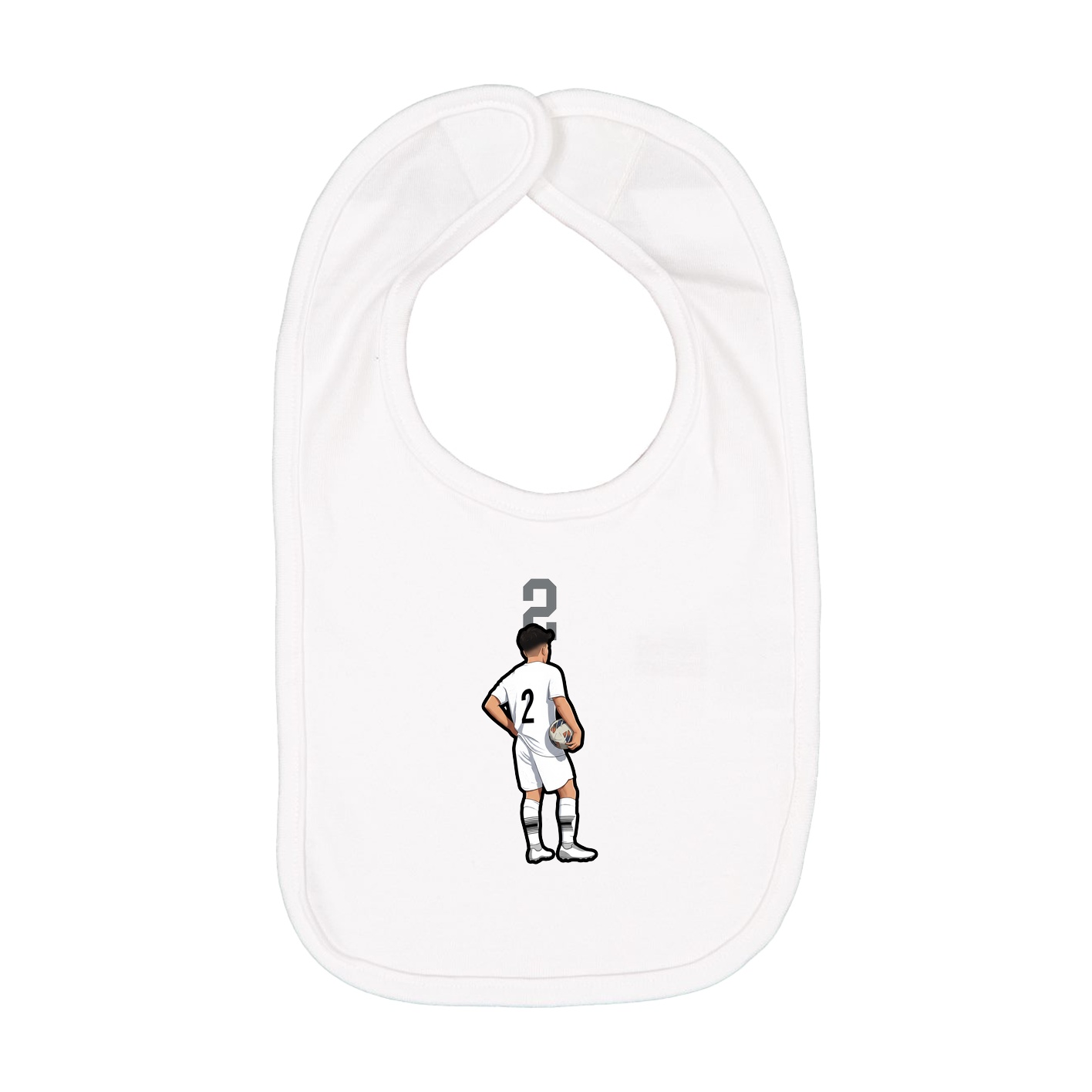 Infant Bib — Number Top in White