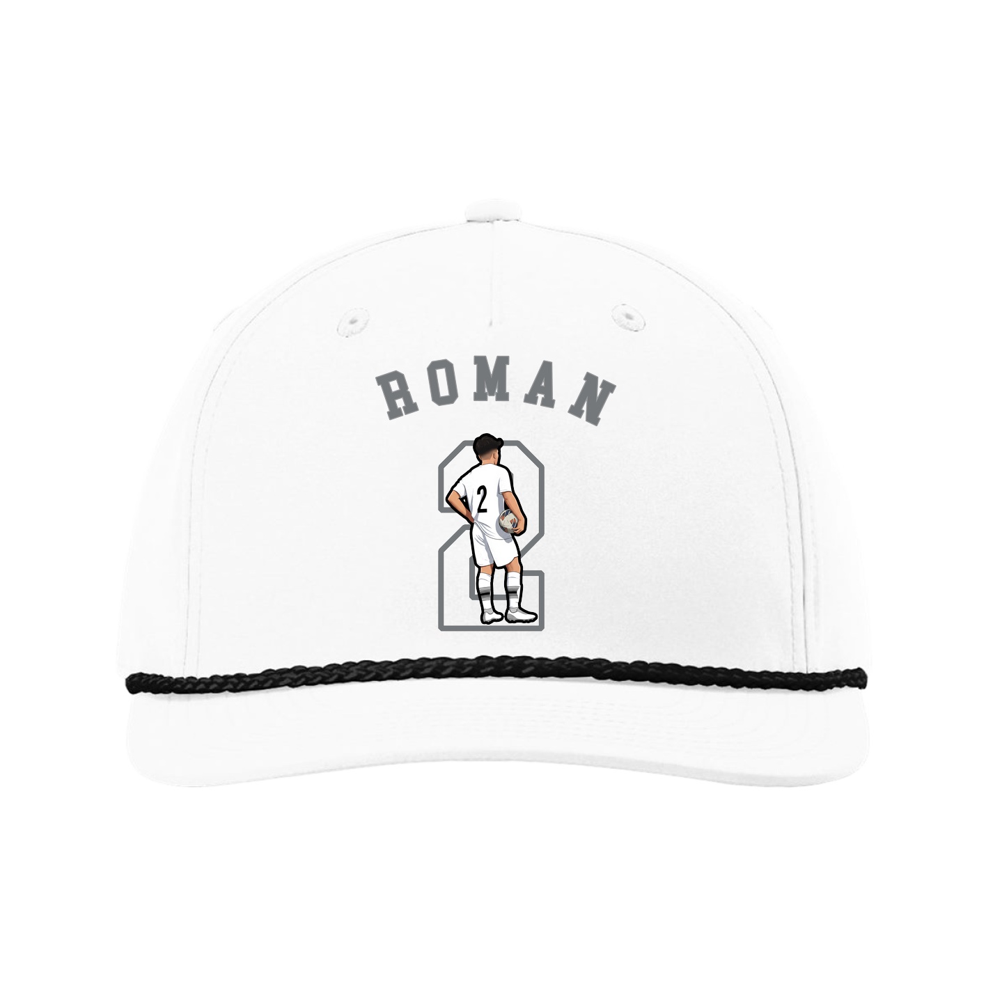 Five-Panel Classic Rope Cap — Shirsey Arch in White