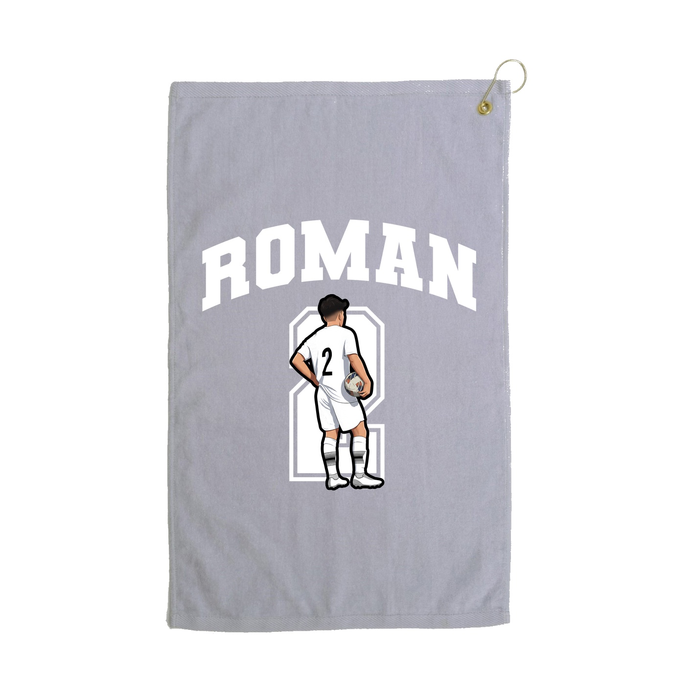Golf Towel — Number in Grey