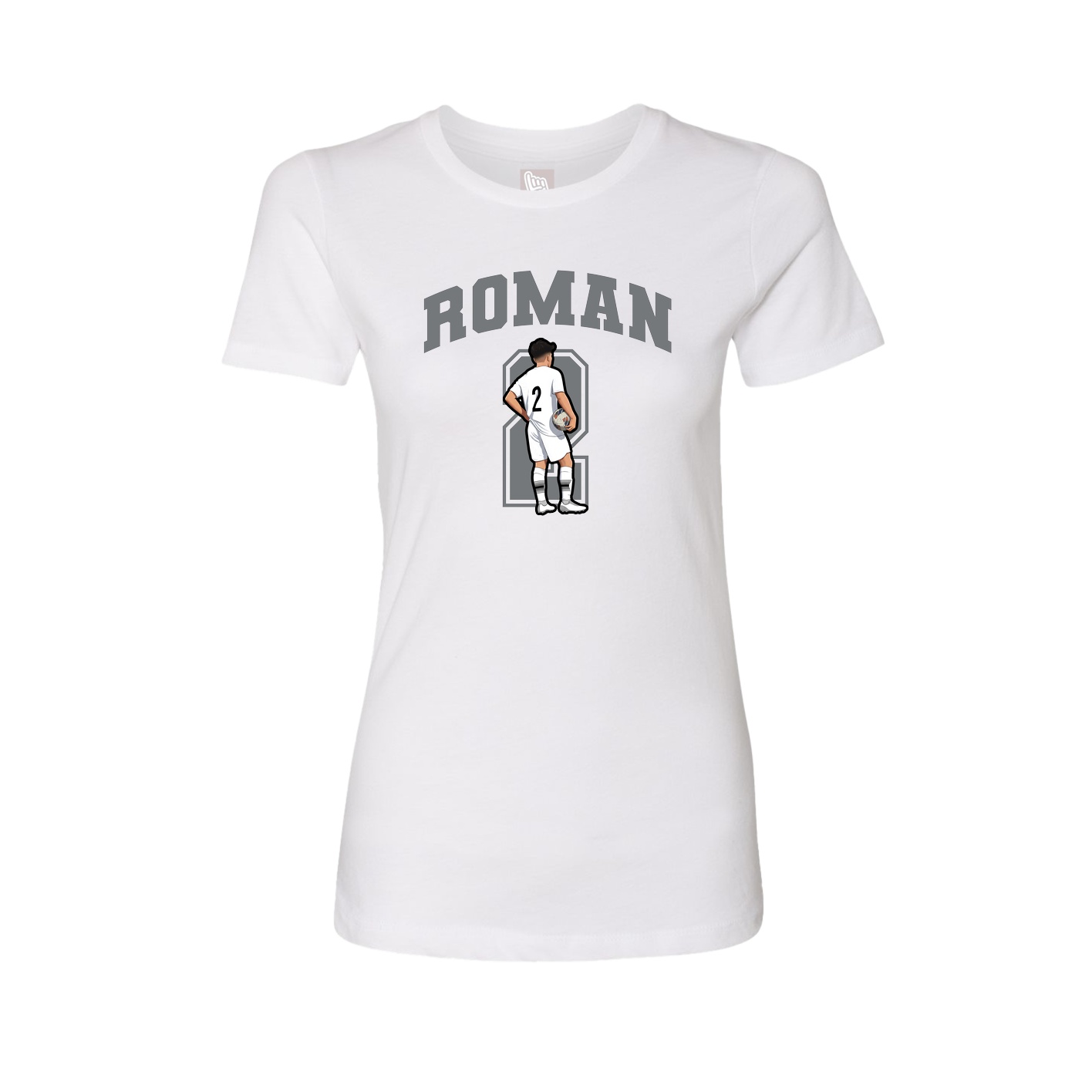 Fitted Women's Tee — Number in White