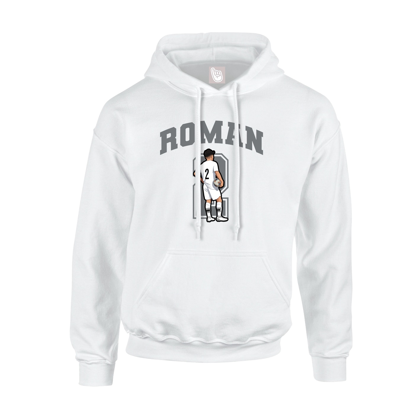 Youth Hoodie — Number in White