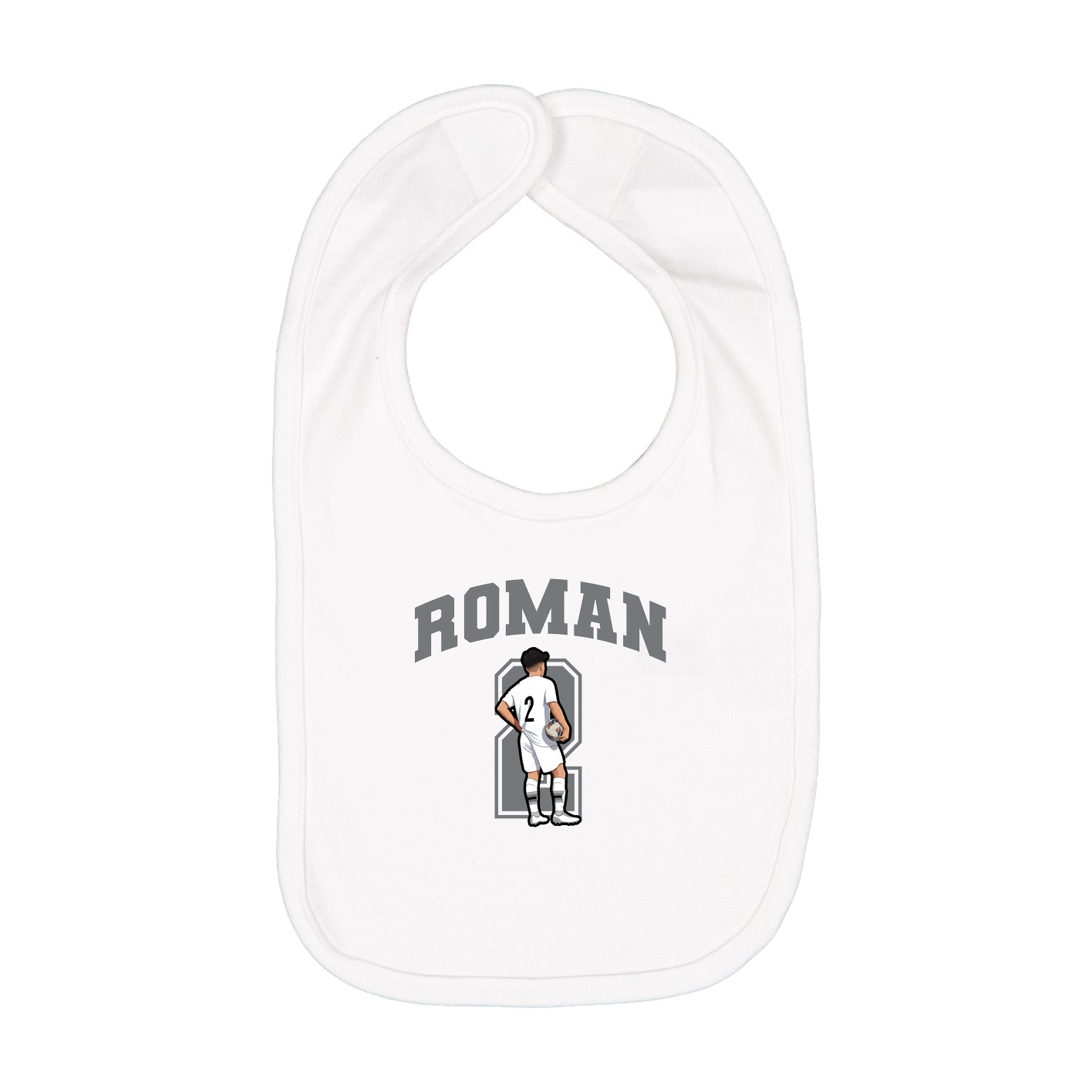 Infant Bib — Number in White