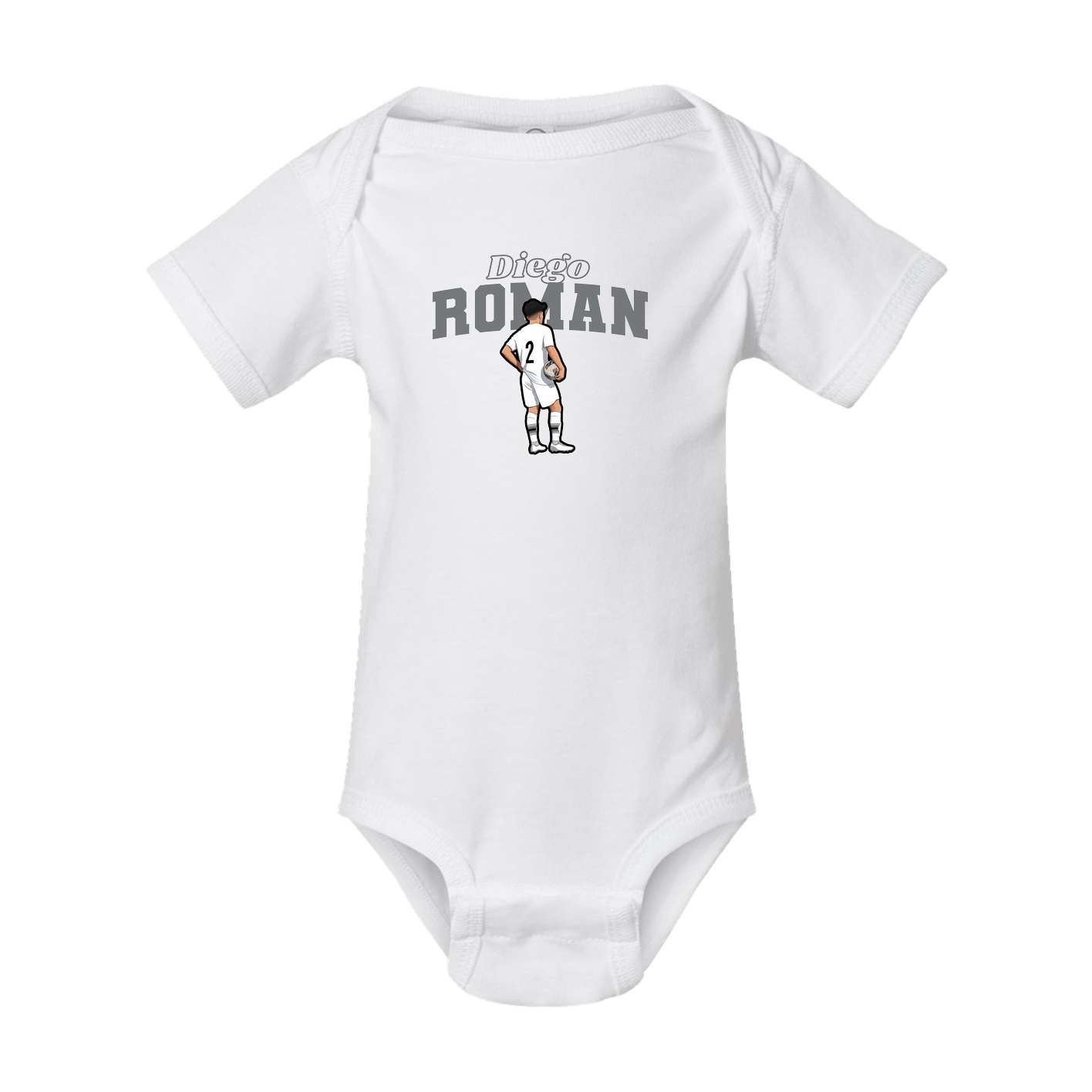 Baby Onesie — Name Arch in White