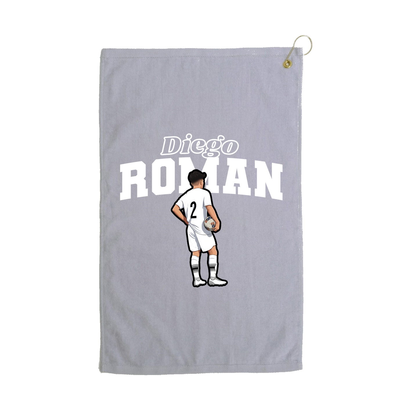Golf Towel — Name Arch in Grey
