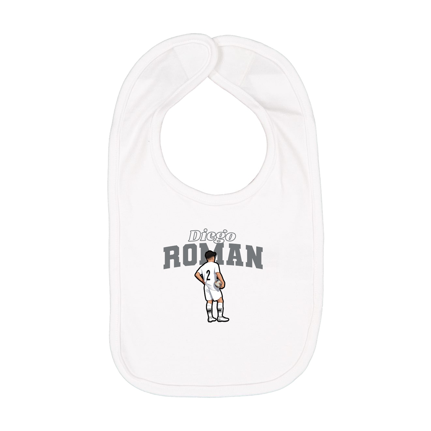 Infant Bib — Name Arch in White