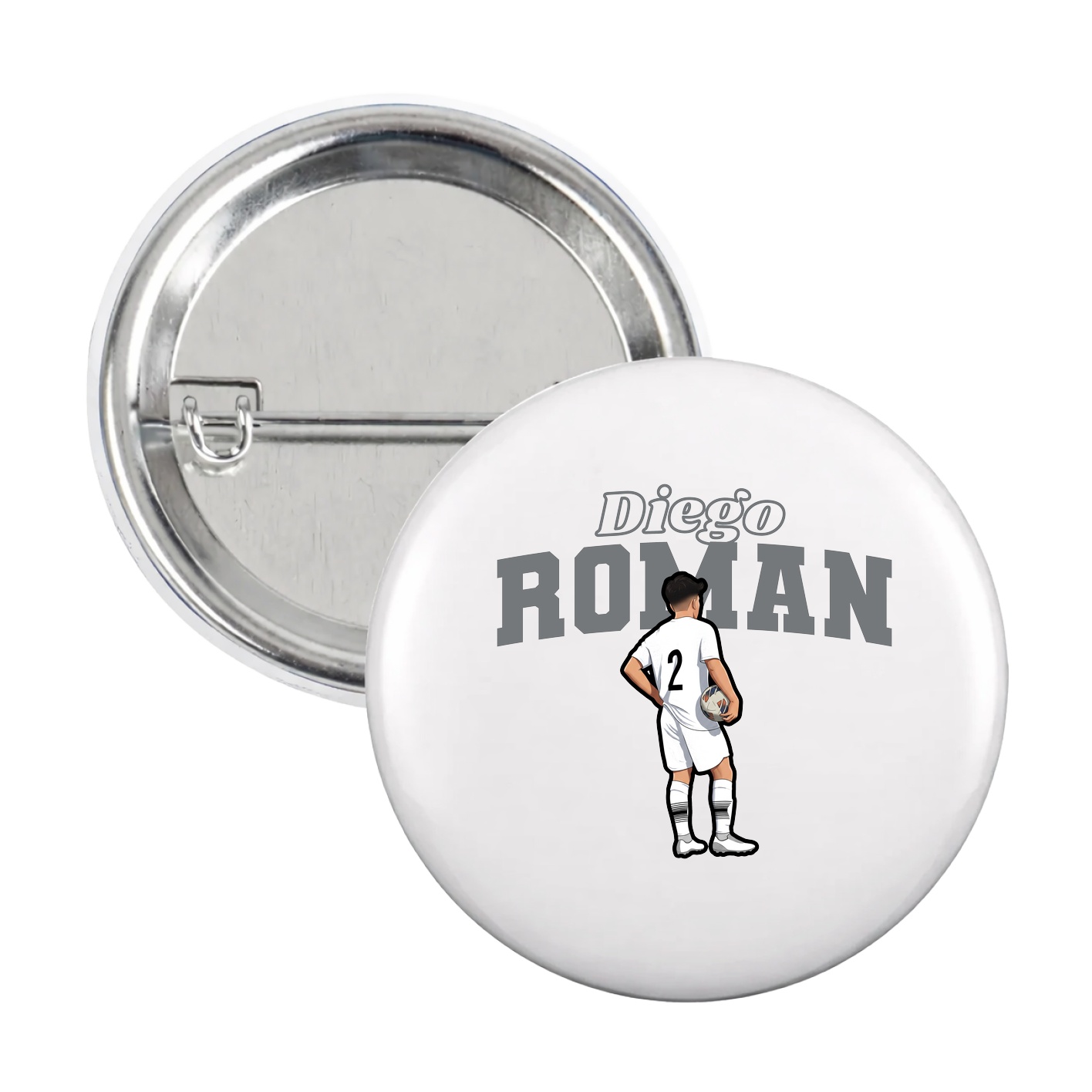 Game Day Button — Name Arch in White