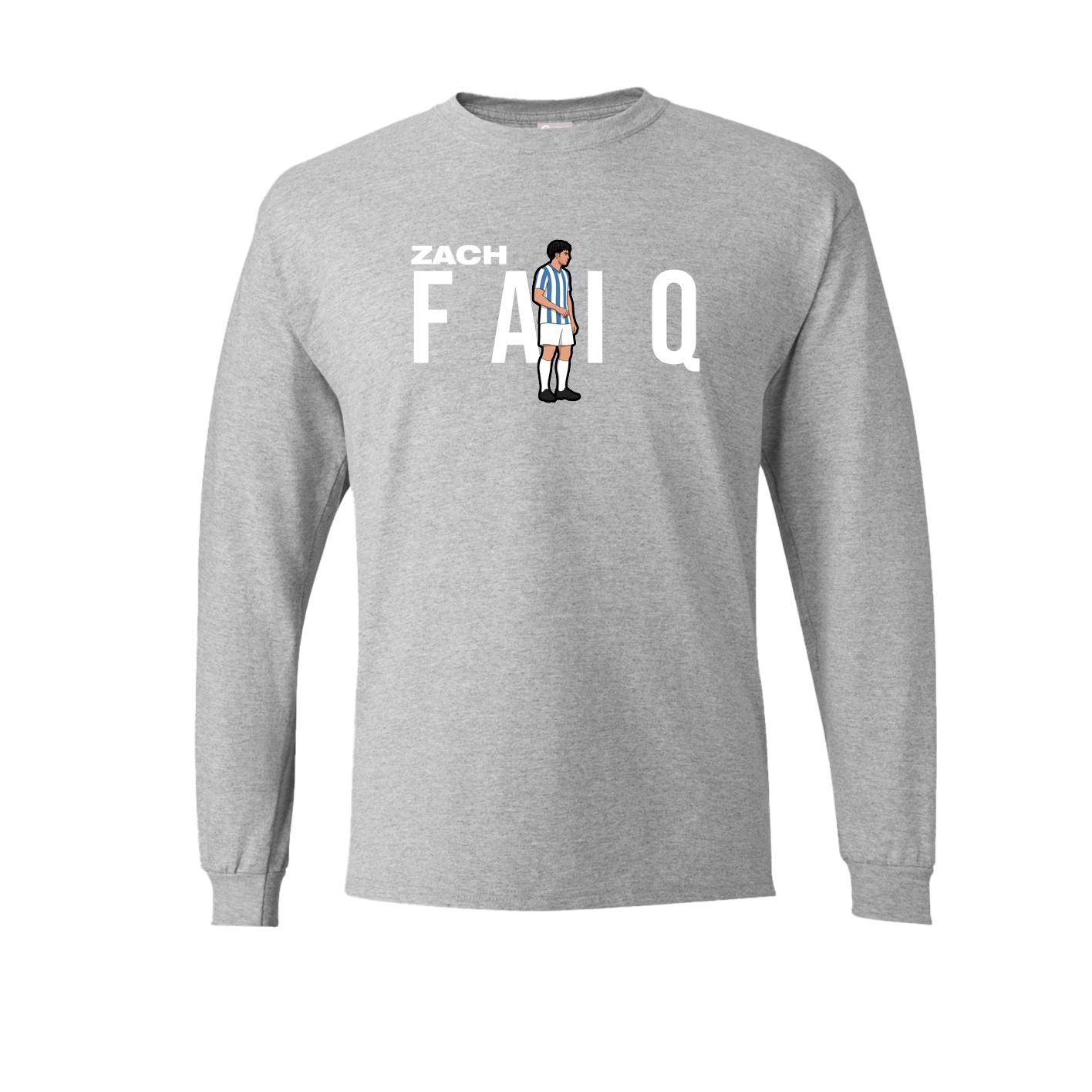 Long Sleeve Tee — Player Name in Grey
