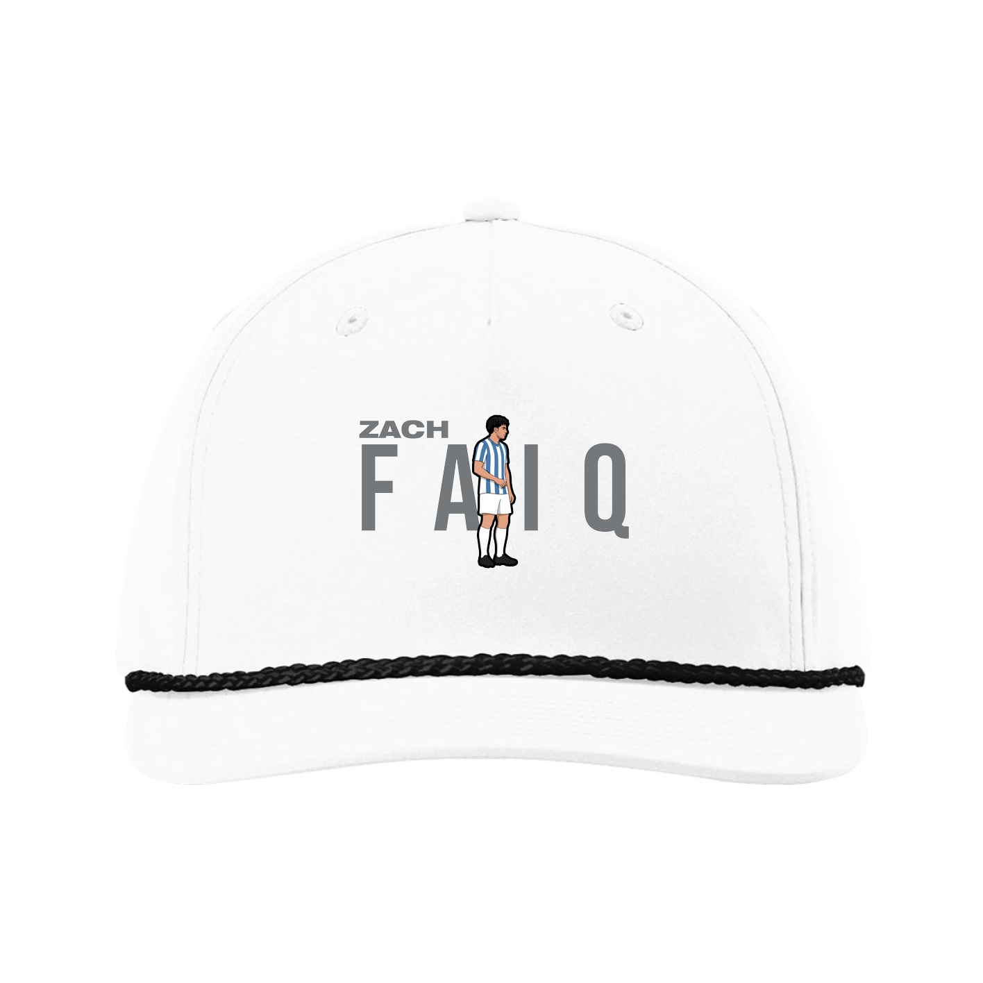 Five-Panel Classic Rope Cap — Player Name in White