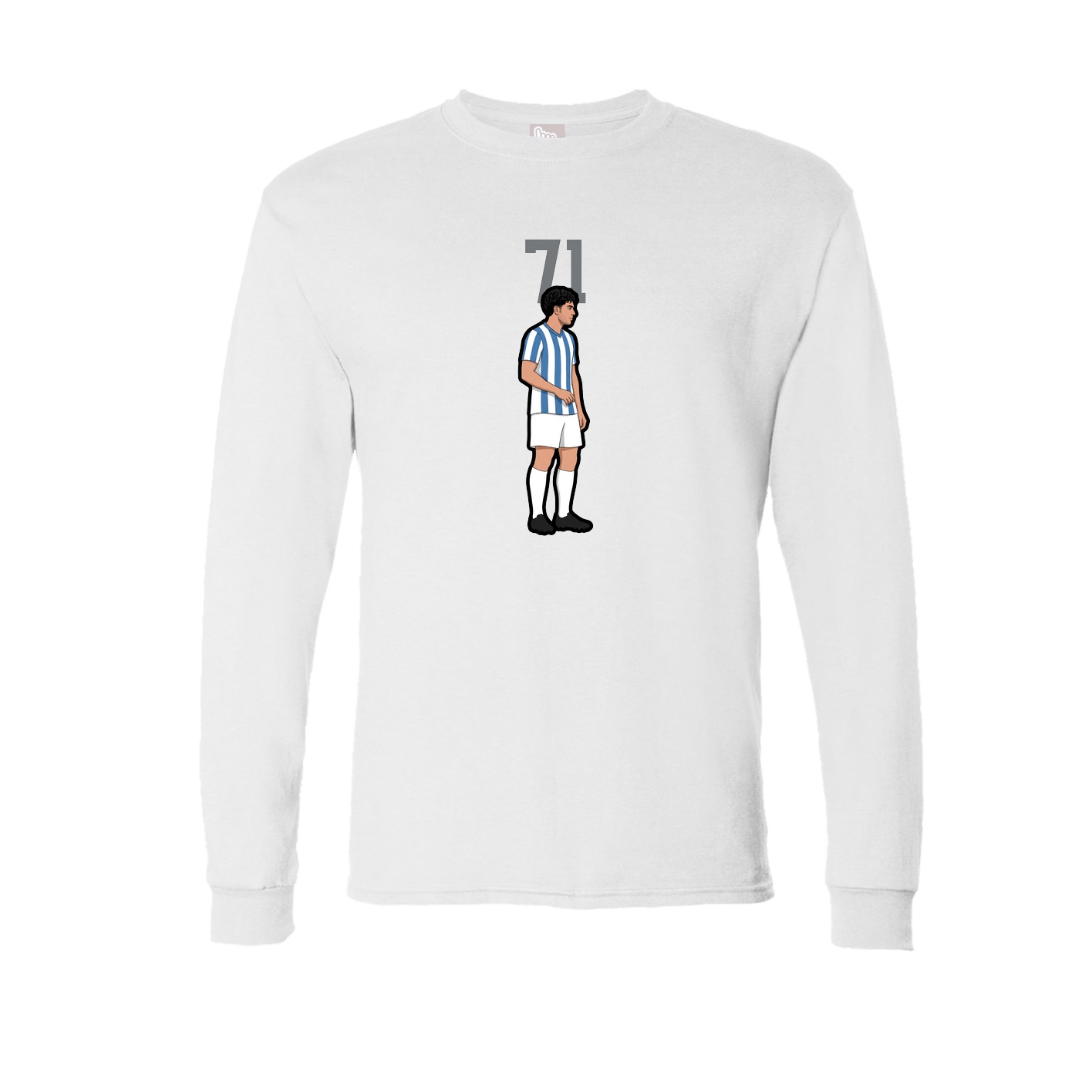 Long Sleeve Tee — Number Top in White