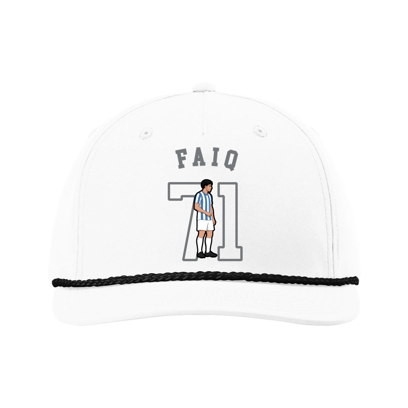 Five-Panel Classic Rope Cap — Shirsey Arch in White
