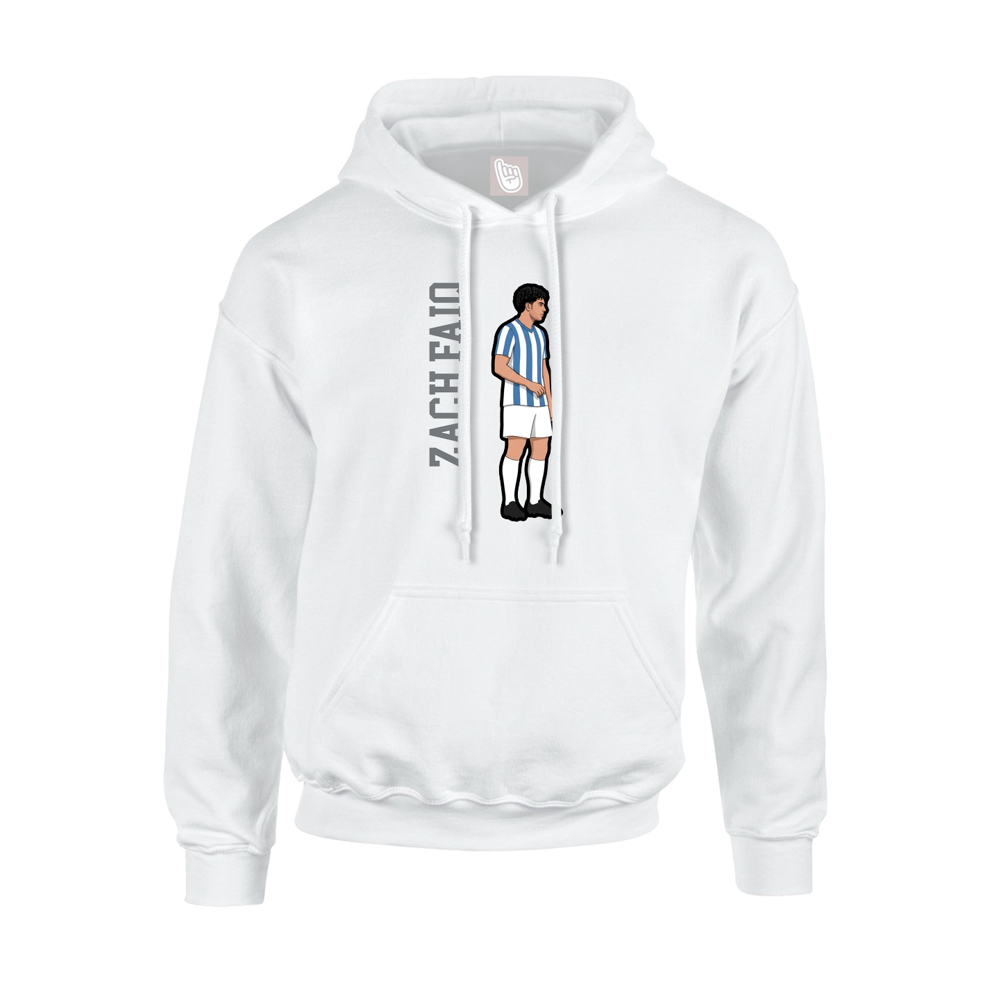 Youth Hoodie — Name Vertical in White