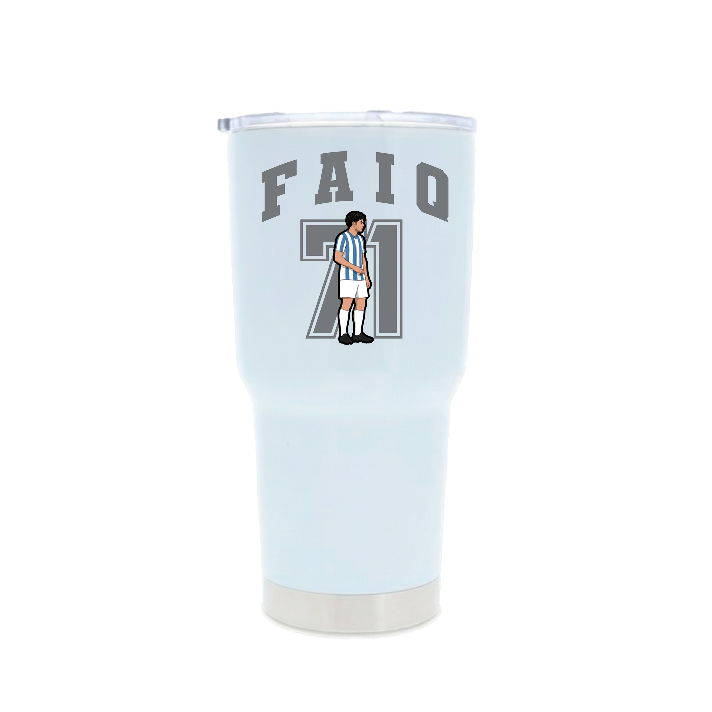 30oz Stainless Steel Tumbler — Number in White
