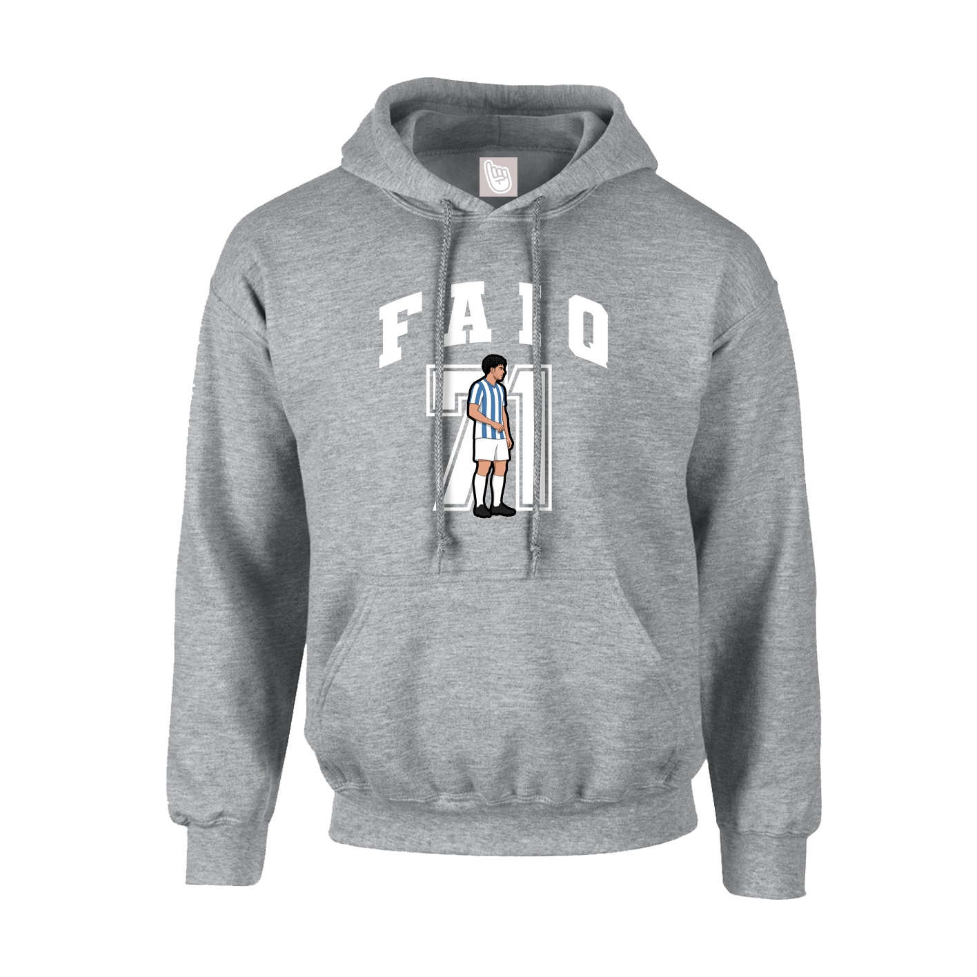 Youth Hoodie — Number in Grey