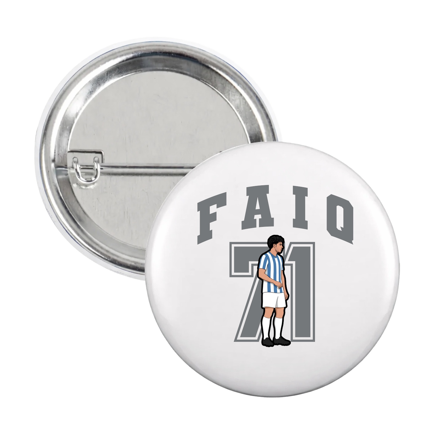 Game Day Button — Number in White