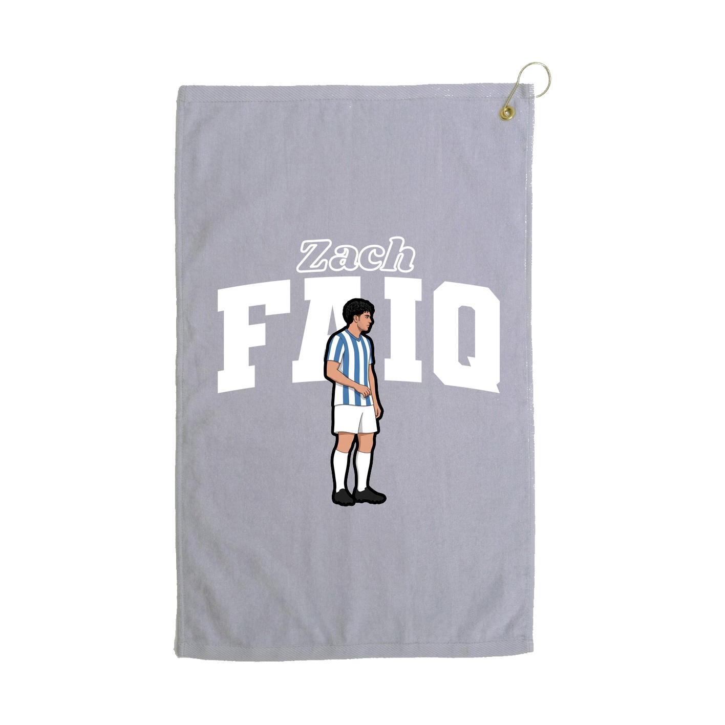 Golf Towel — Name Arch in Grey