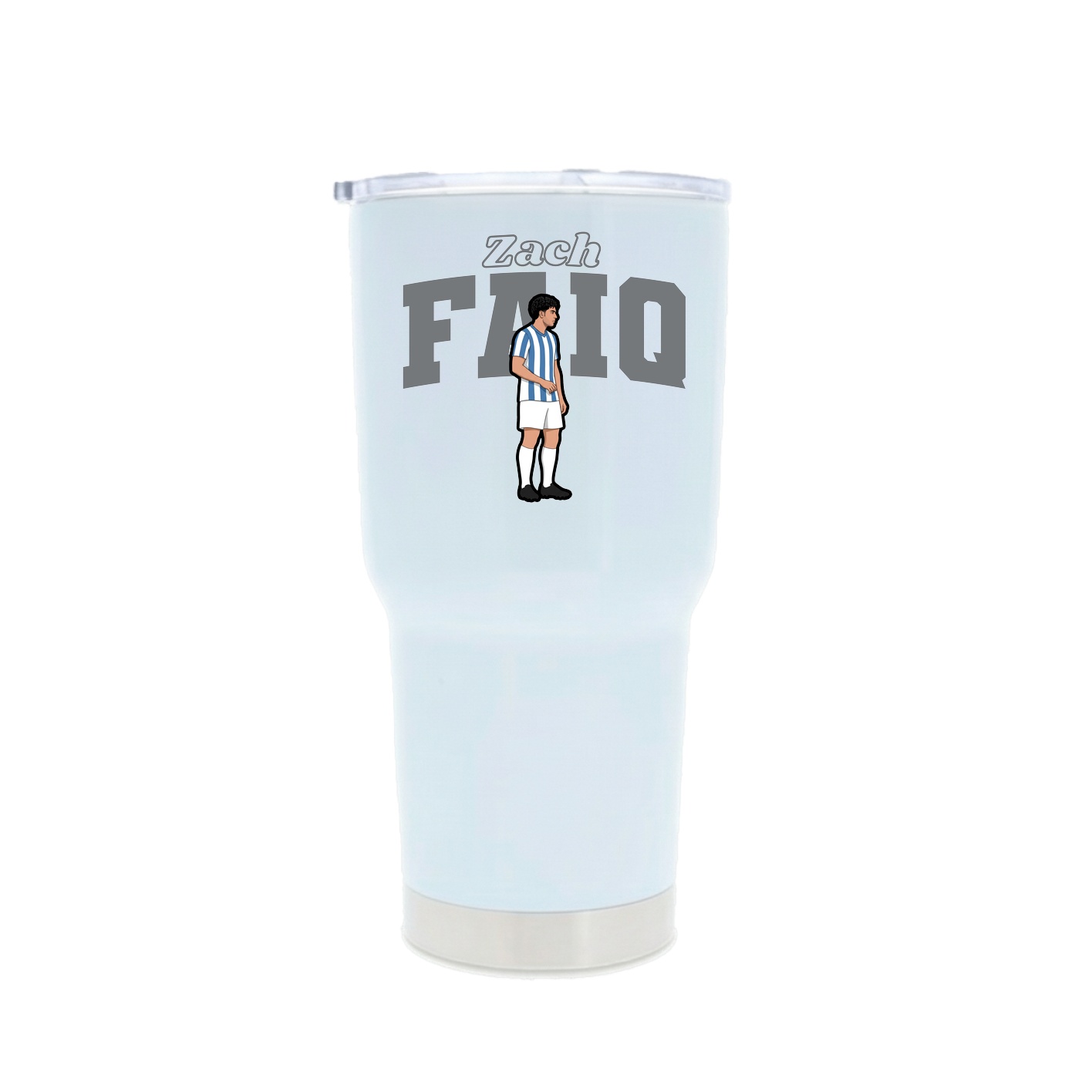 30oz Stainless Steel Tumbler — Name Arch in White