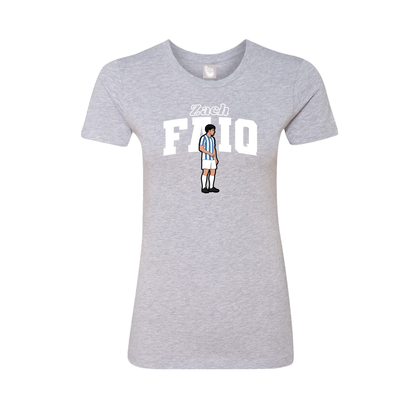 Fitted Women's Tee — Name Arch in Grey