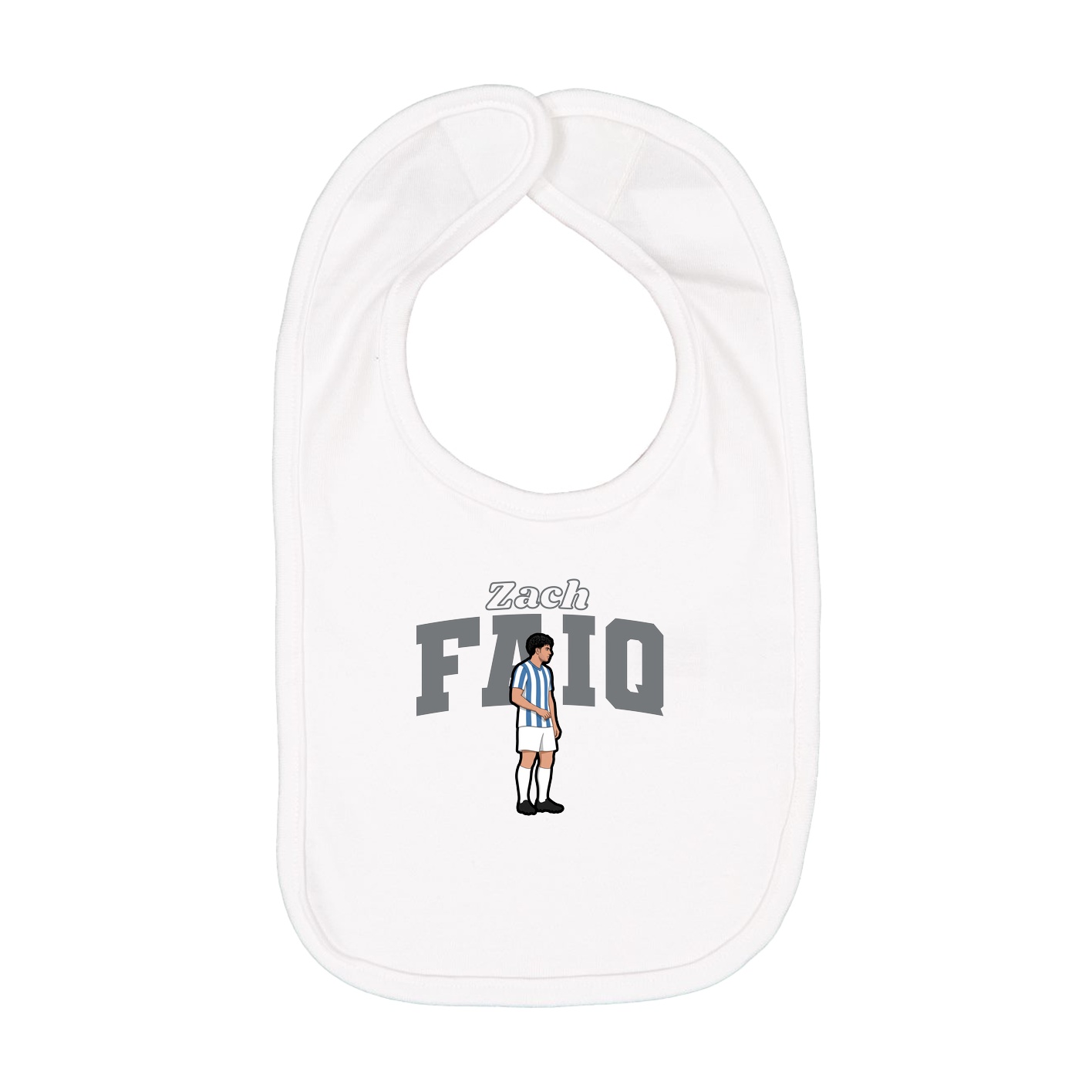 Infant Bib — Name Arch in White