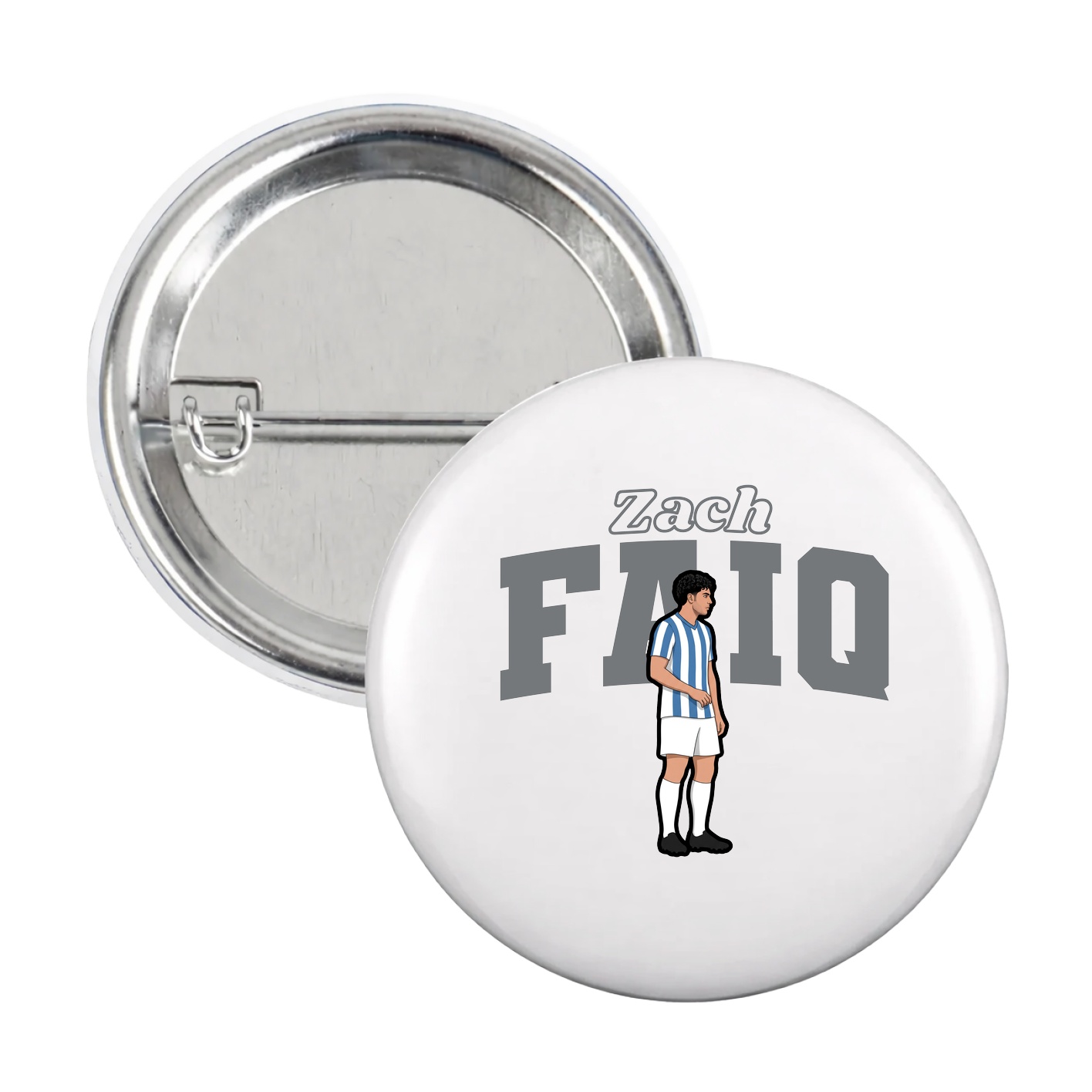Game Day Button — Name Arch in White