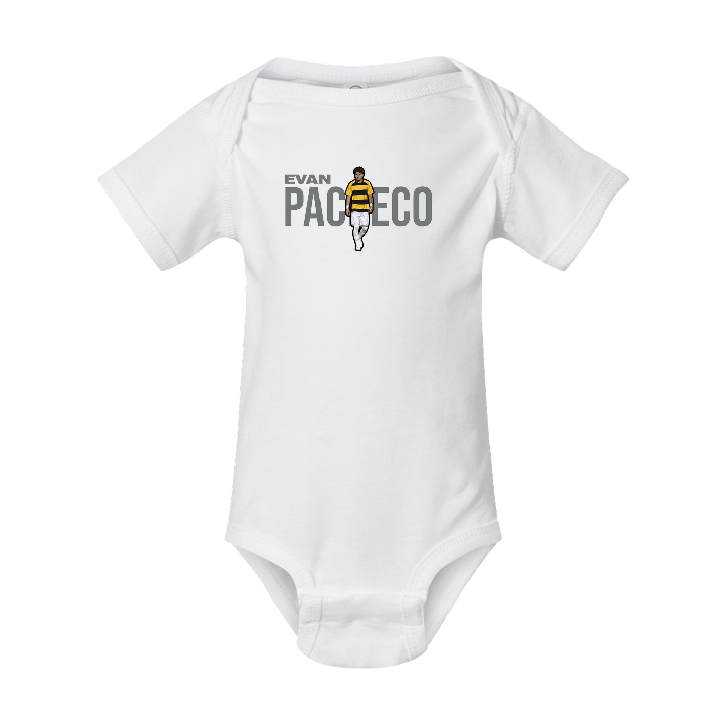 Baby Onesie — Player Name in White