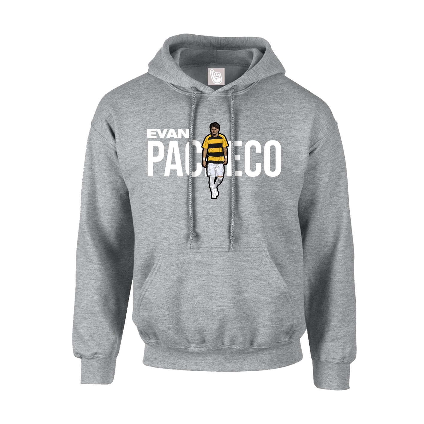 Youth Hoodie — Player Name in Grey