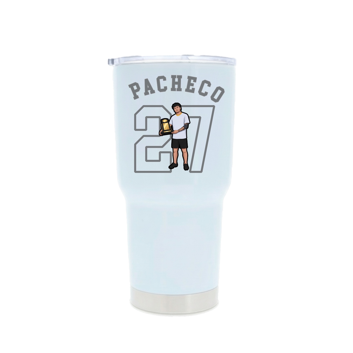 30oz Stainless Steel Tumbler — Shirsey Arch in White