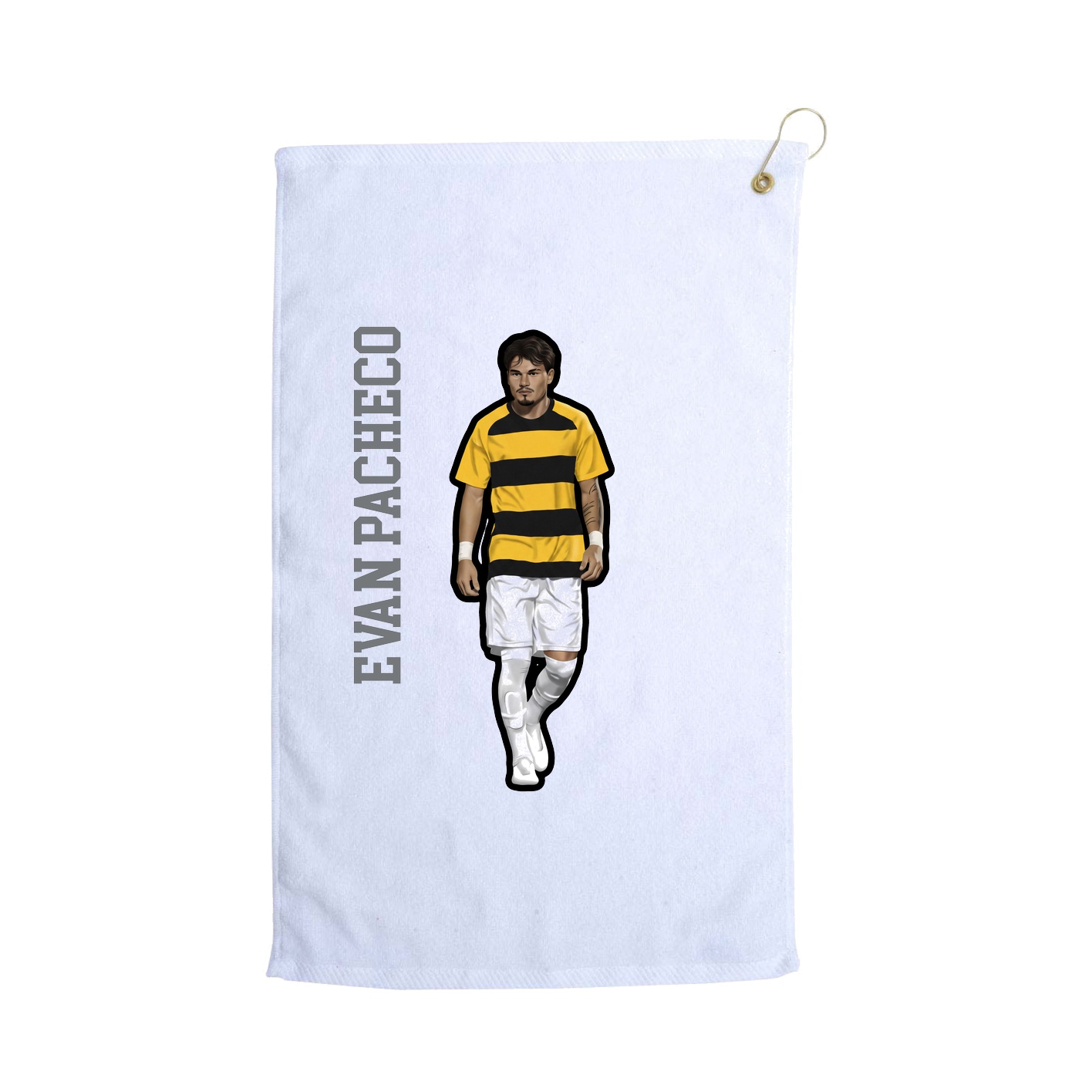 Golf Towel — Name Vertical in White