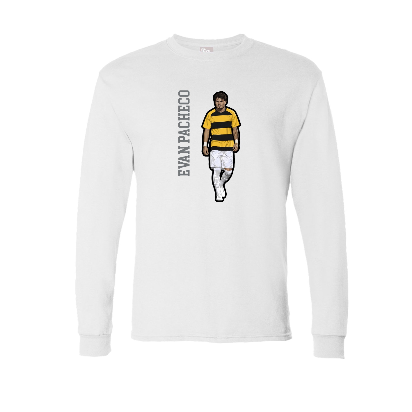 Long Sleeve Tee — Name Vertical in White