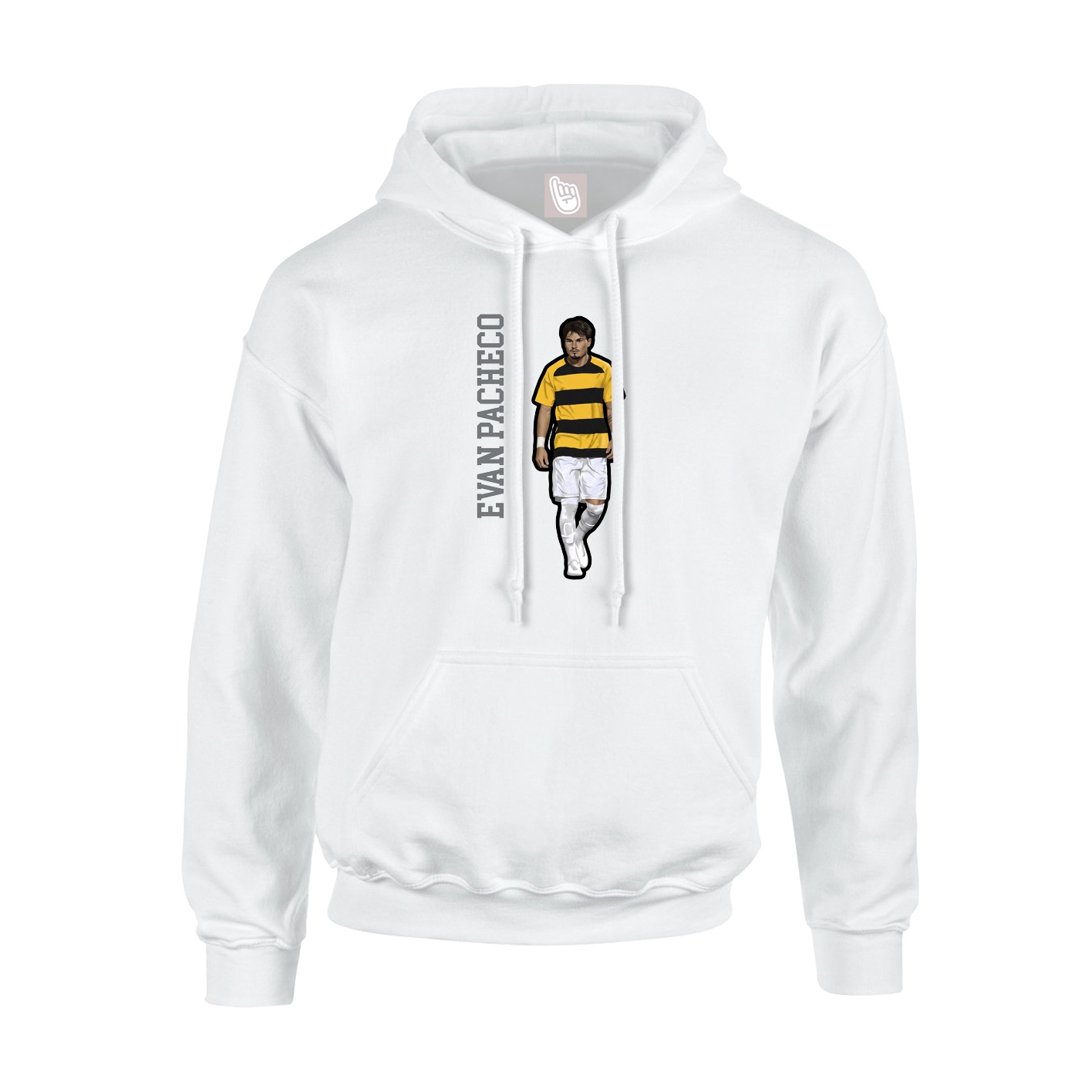 Youth Hoodie — Name Vertical in White