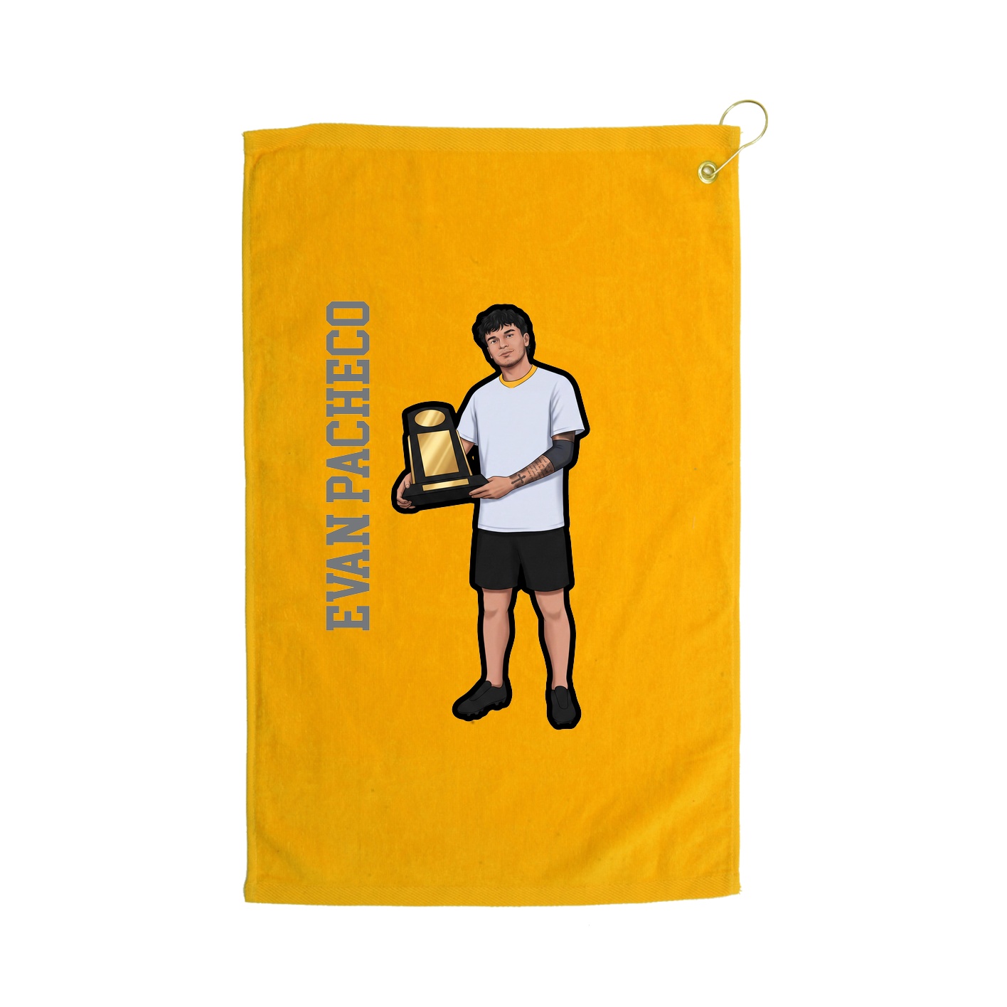 Golf Towel — Name Vertical in Gold