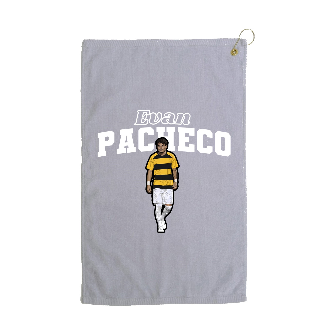 Golf Towel — Name Arch in Grey