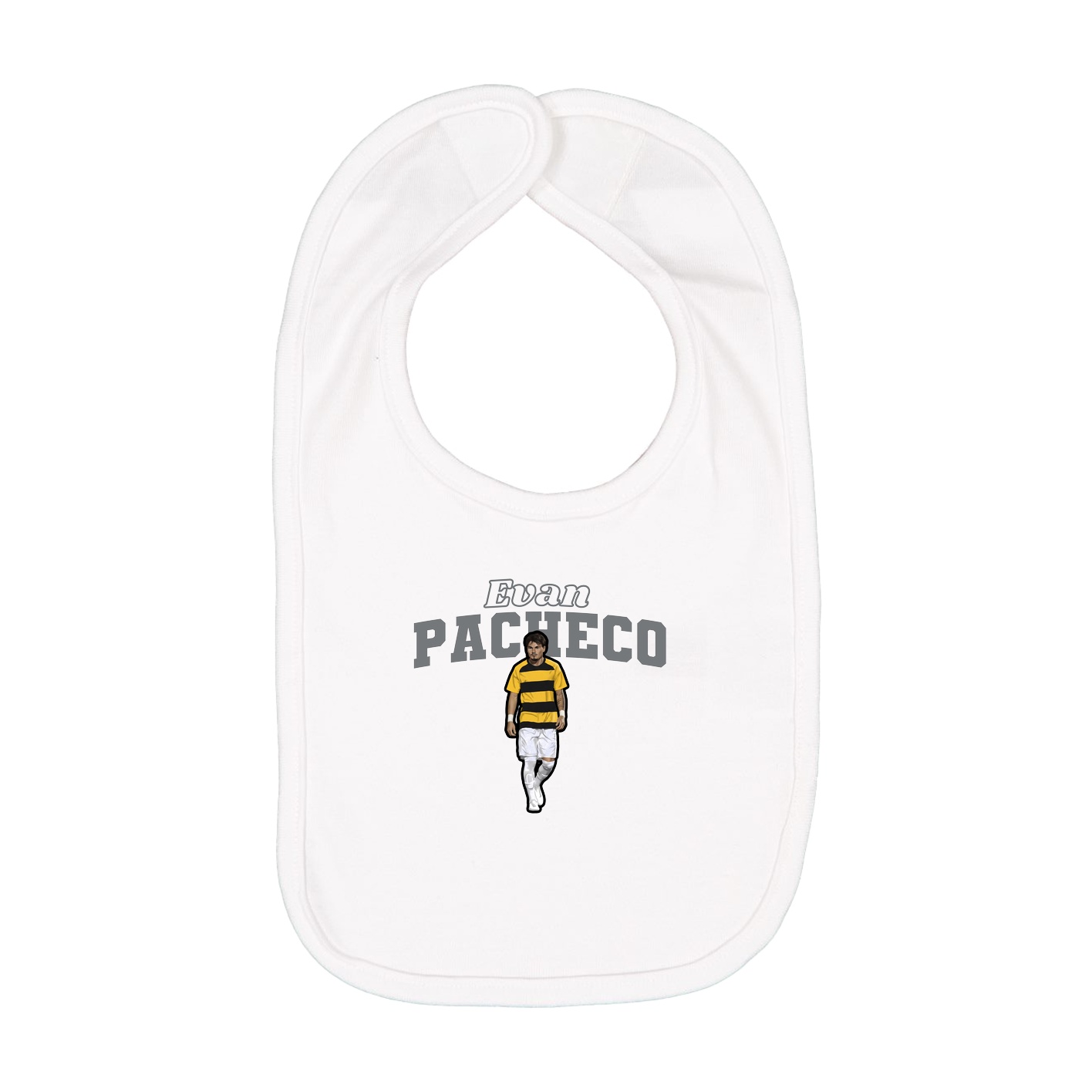 Infant Bib — Name Arch in White
