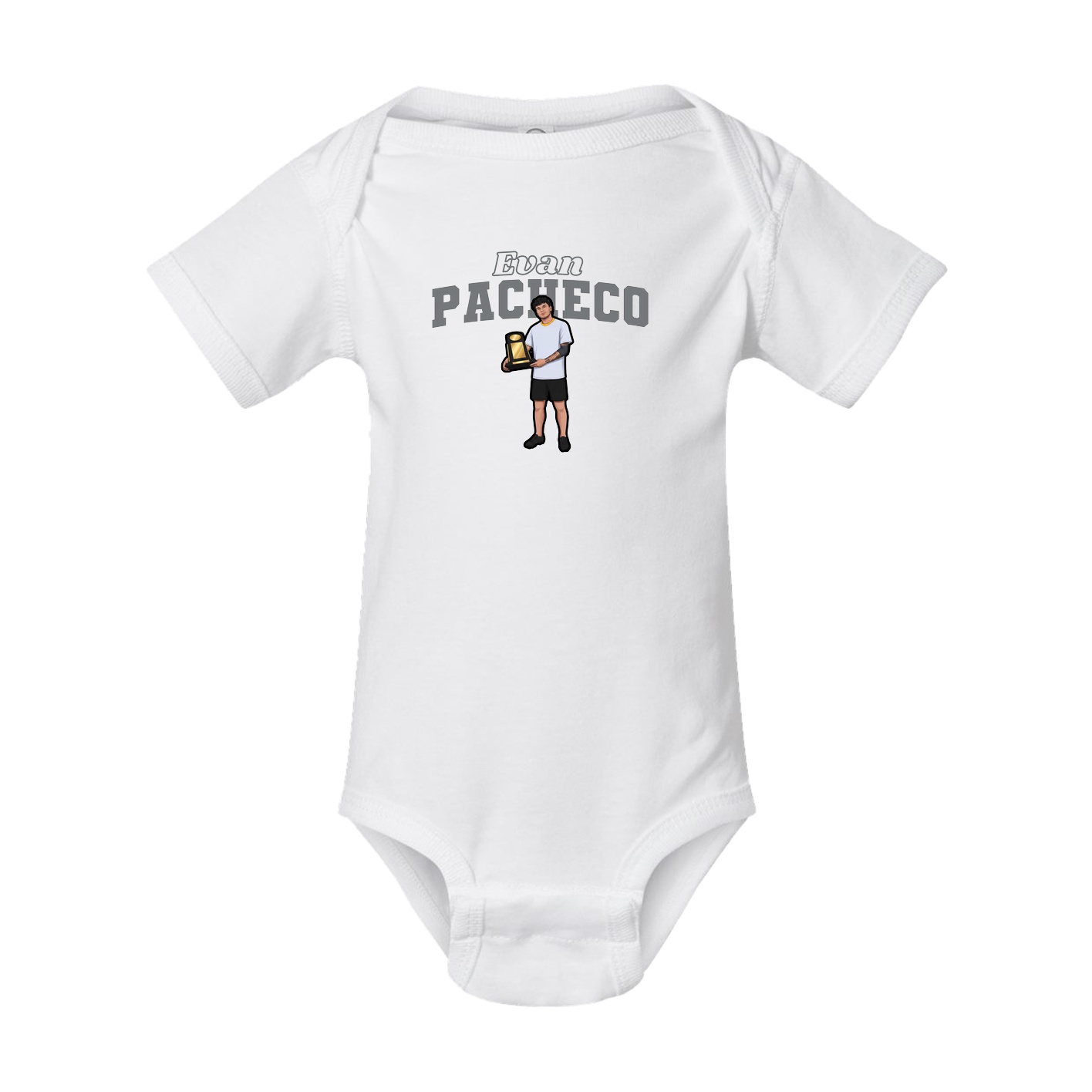 Baby Onesie — Name Arch in White